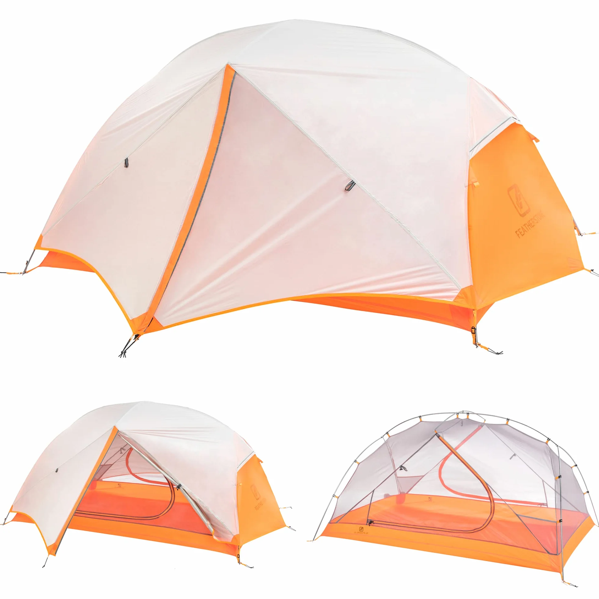 Backpacking Tents for Camping & Hiking 1-2 Person | Lightweight, Waterproof, 3-Season, Compact, Dual-Layer - Includes Footprint, Stakes, Repair Splint, & Mesh Gear Loft
