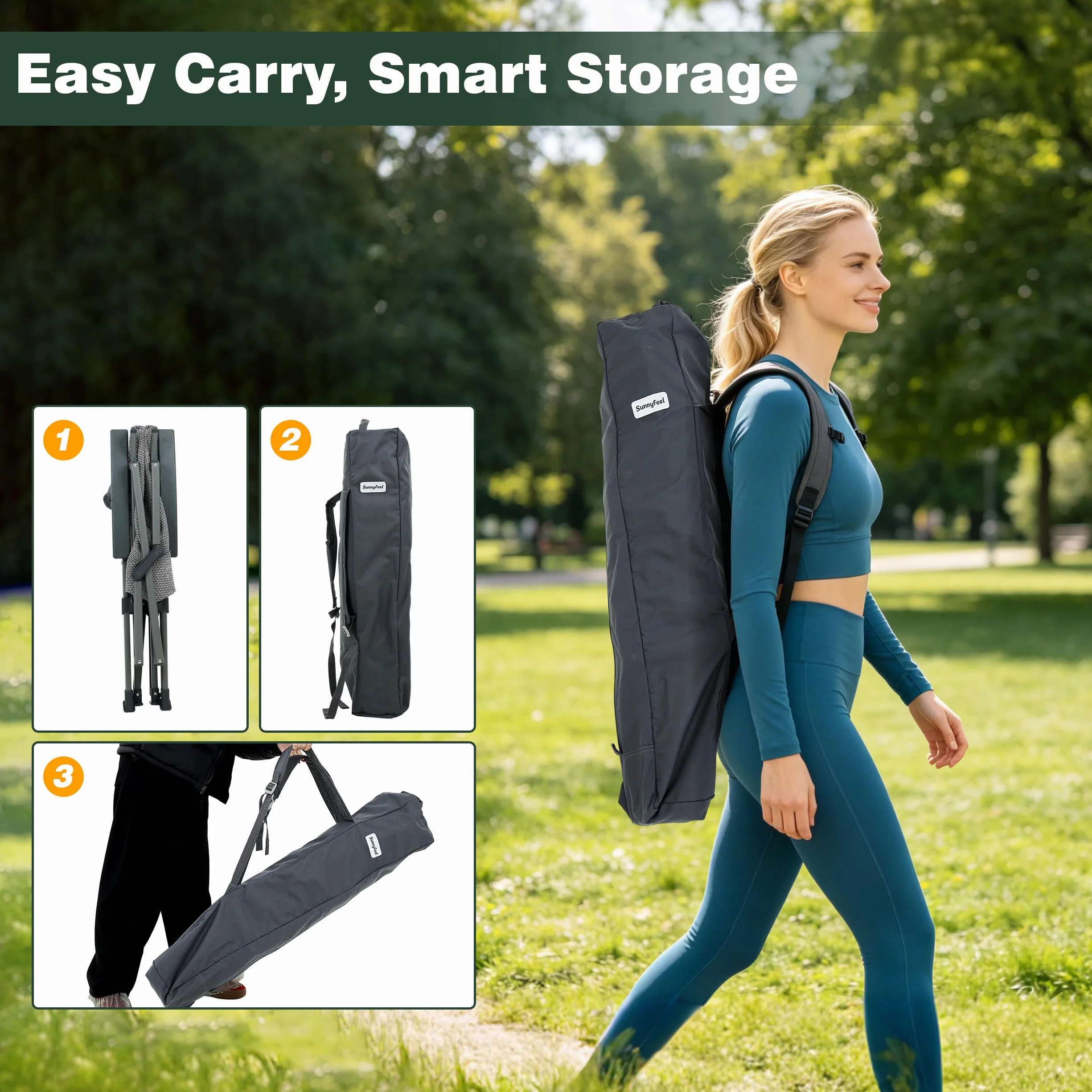 High Back Folding Camping Chair 500 lbs with Aluminum Frame, Grey | Ergonomic Back Support, High-Resilience Fabric & UV-Rated, Detachable Cup Holder and Carry Bag for Camping, Beach, RV, Patio