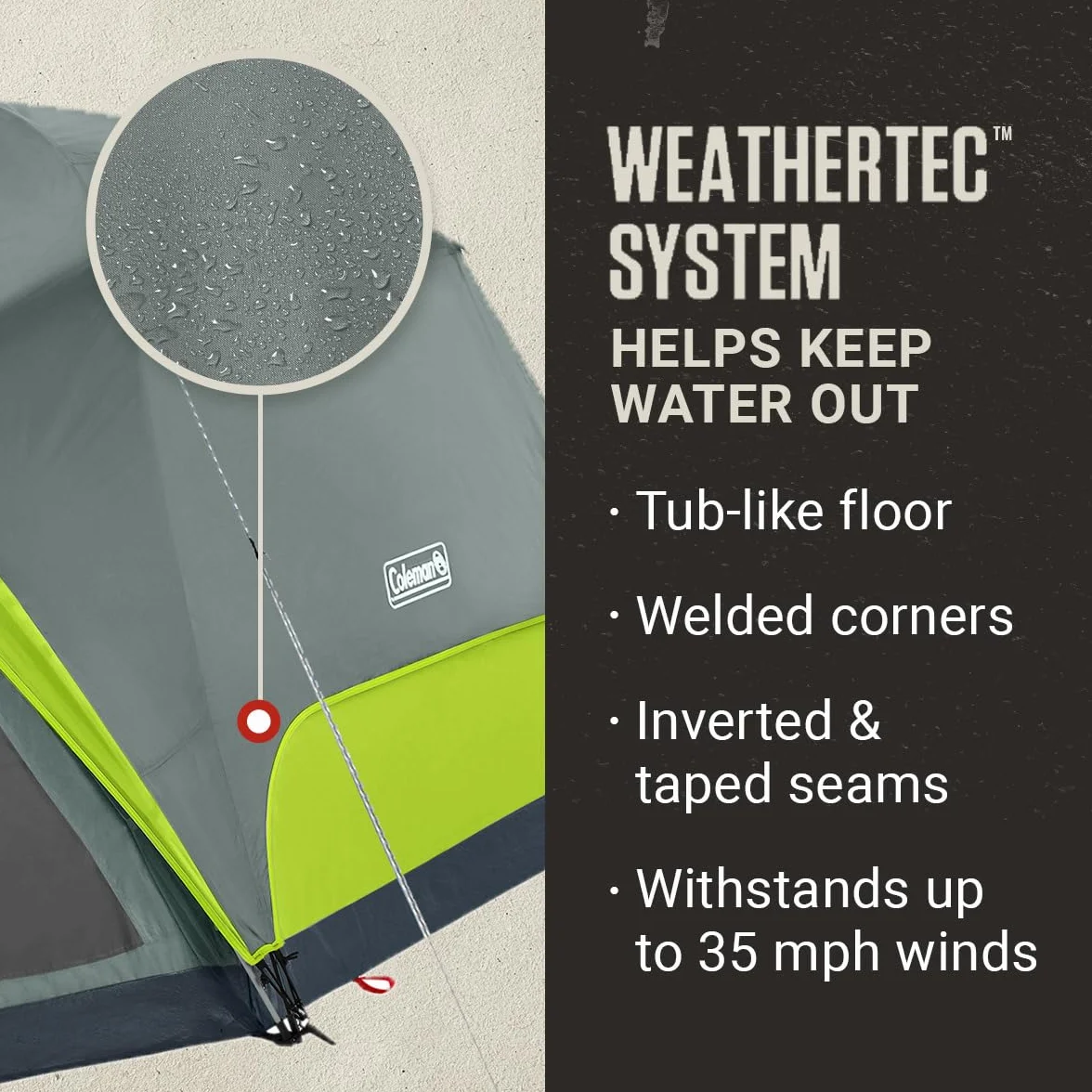 Skydome Camping Tent with Screened Porch & 5-Minute Setup, Weatherproof 4/6/8 Person Tent with Rainfly & Carry Bag, Made of PFAS-Free Materials