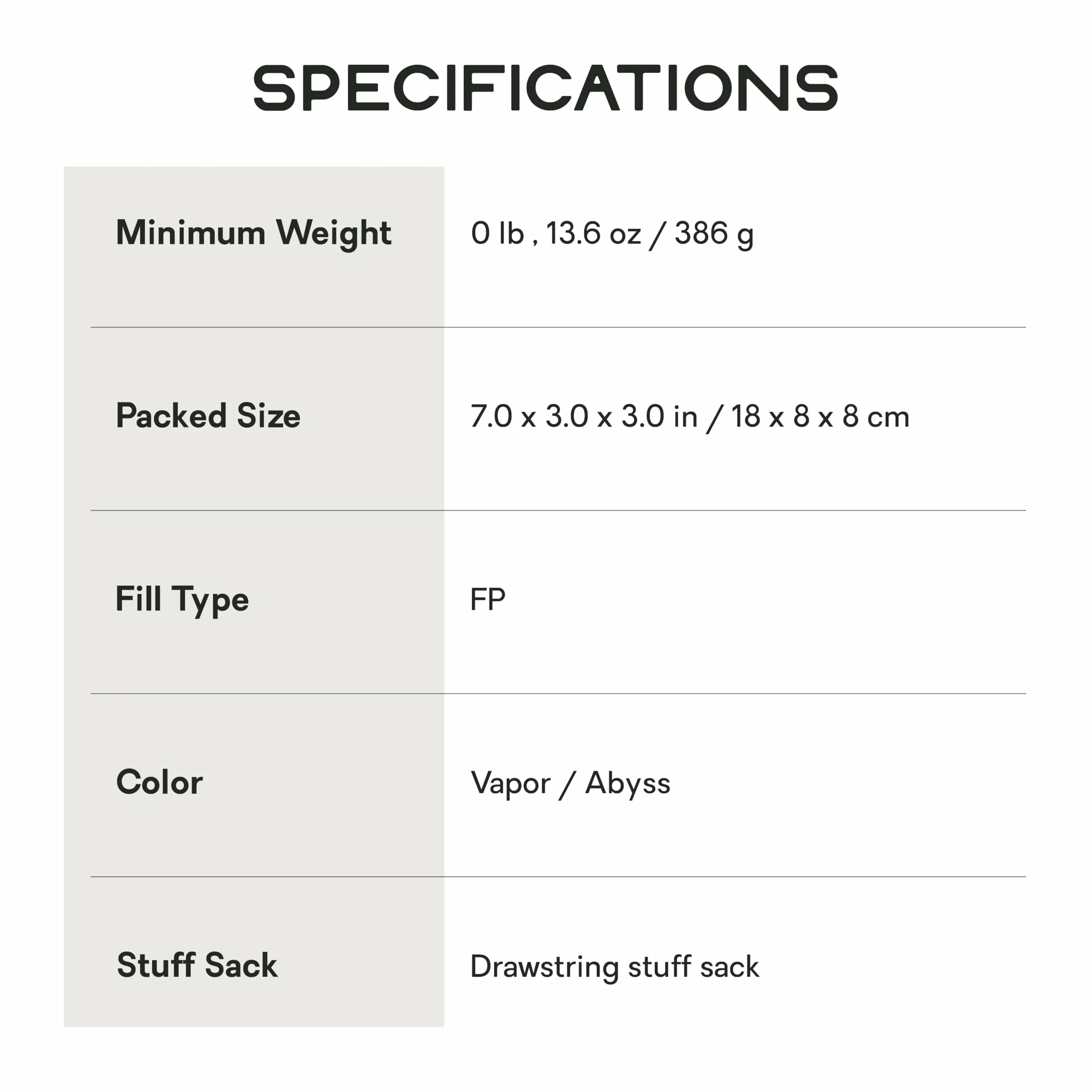 Tracer Sleeping Bag Liner - Vapor - Regular | Odor Protection, Machine Washable, Added Warmth, Backpacking