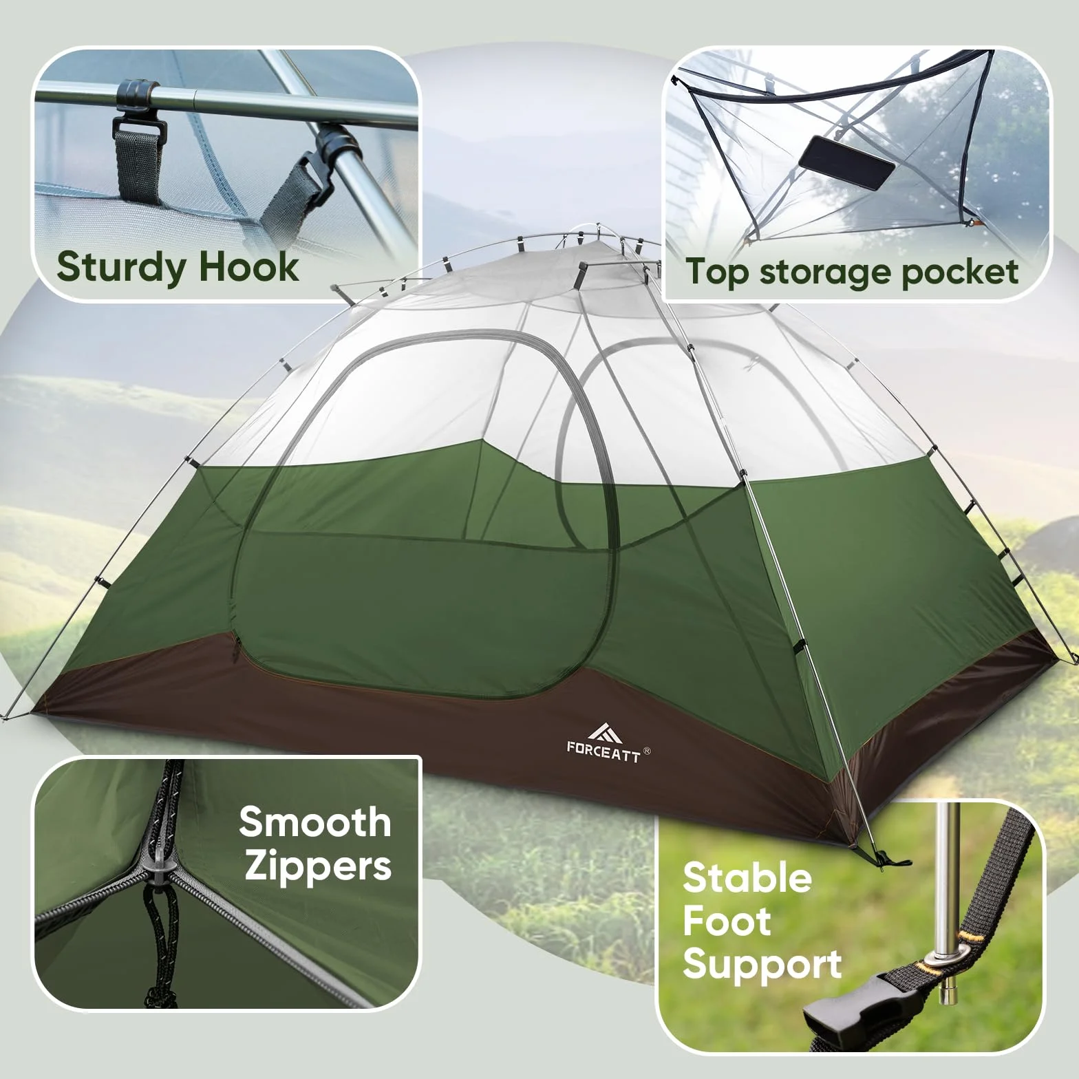 Camping Tent 2/3/4 Person, Professional Waterproof & Windproof Lightweight Backpacking Tent Suitable for Outdoor,Hiking,Camping, Mountaineering and Travel