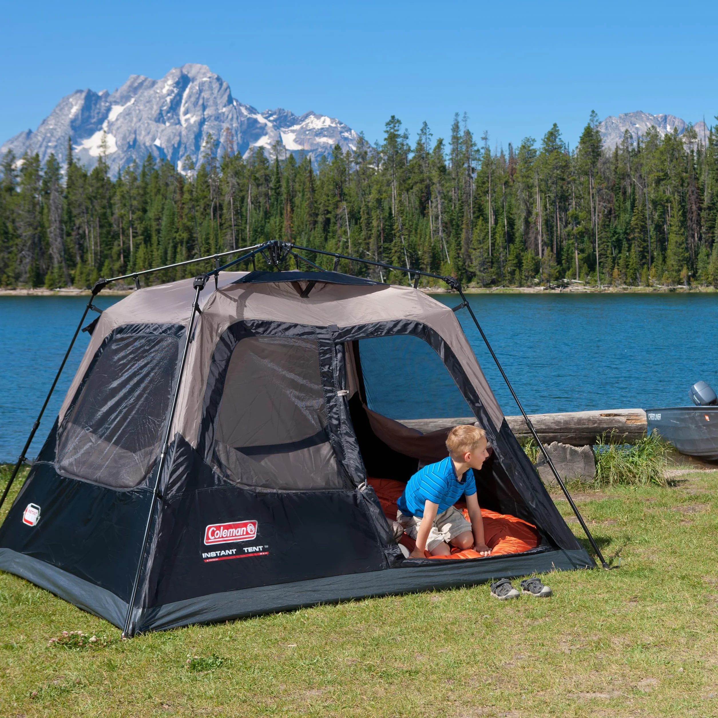 4/6/8/10 Person Instant Camping Tent with 1-Minute Setup, Large Family Tent with Pre-Attached Poles, Air Vent, & Carry Bag, Sets Up in About 60 Seconds