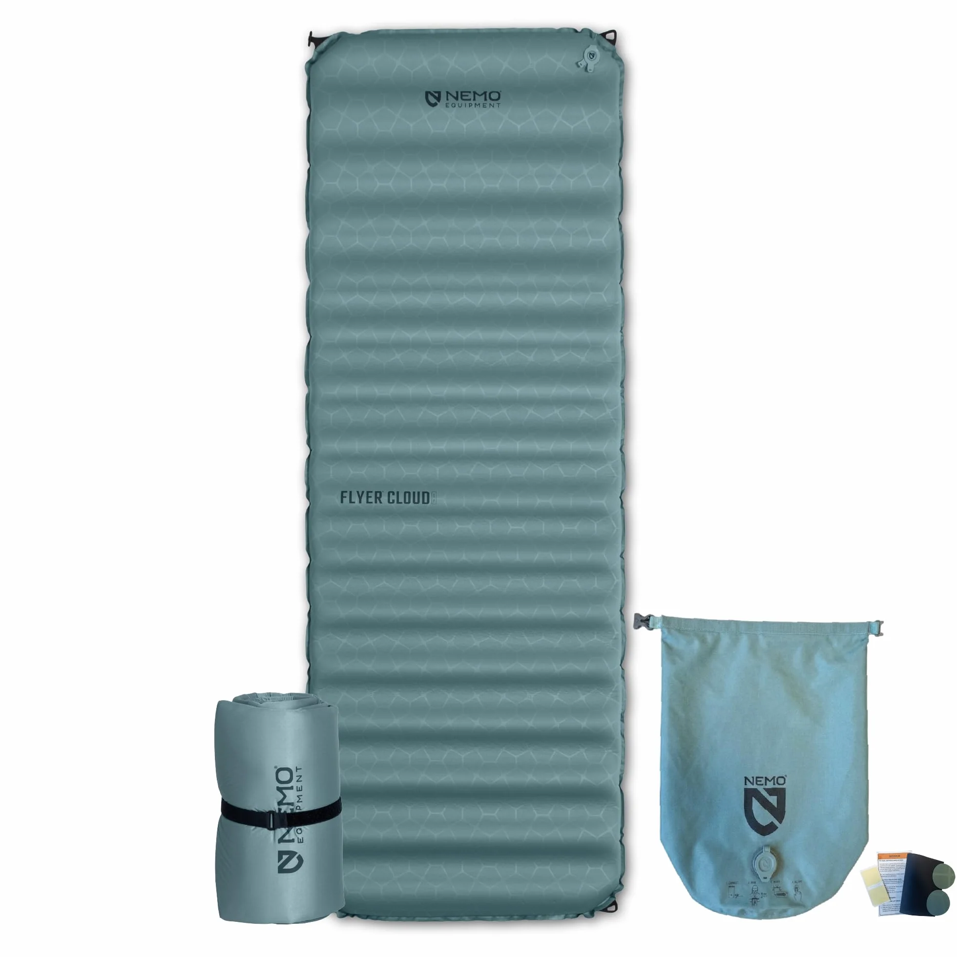 Flyer Cloud Sleeping Pad - Arctic/Ombre Blue - Reg Wide | Self-Inflating, Insulated, Bluesign, Air, Foam, Camping, Backpacking