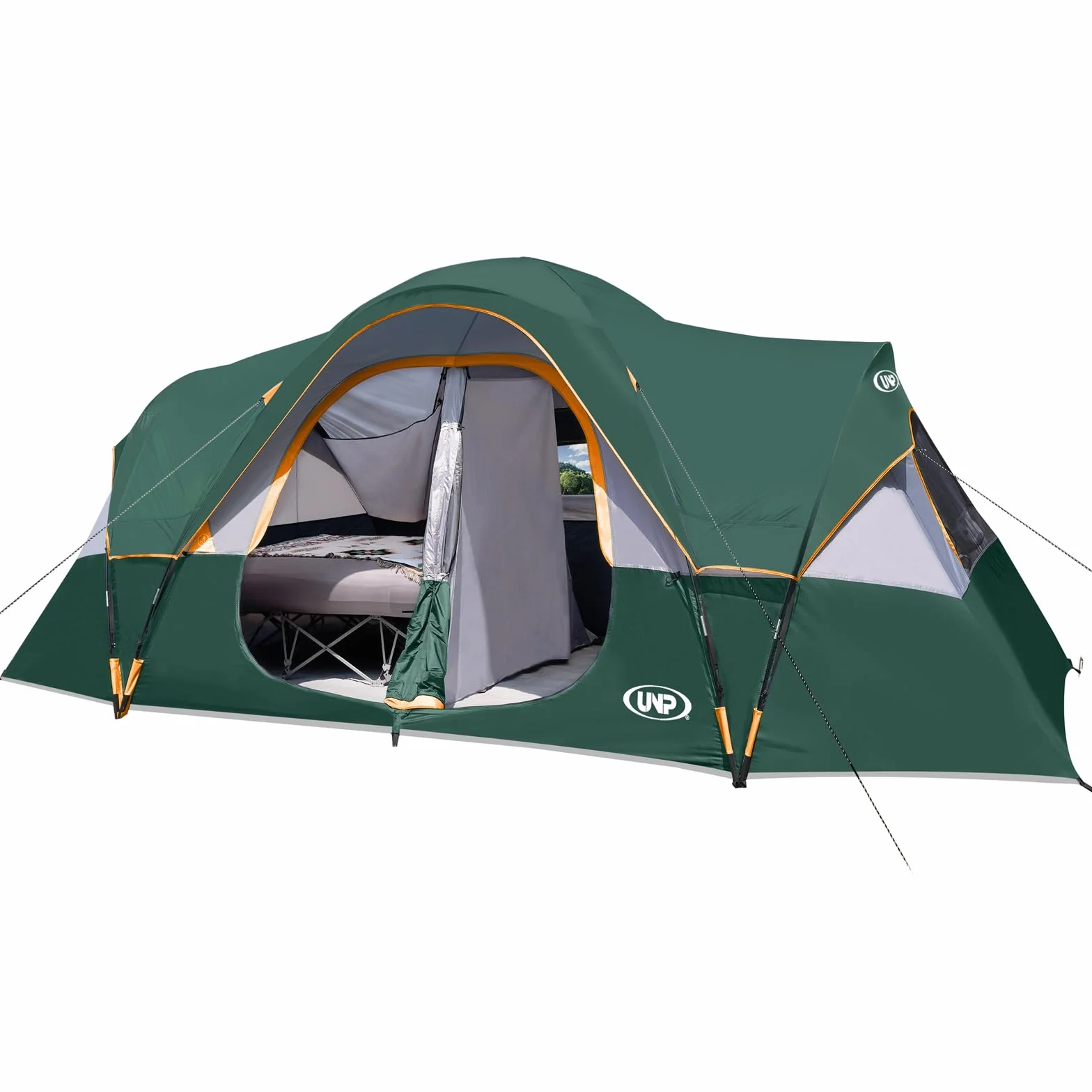 10 Person Tents for Camping Family Outdoor Camping Tent | 2 Rooms with Rainfly, Waterproof 5 Large Mesh Windows Size 18ft x 9ft x78in