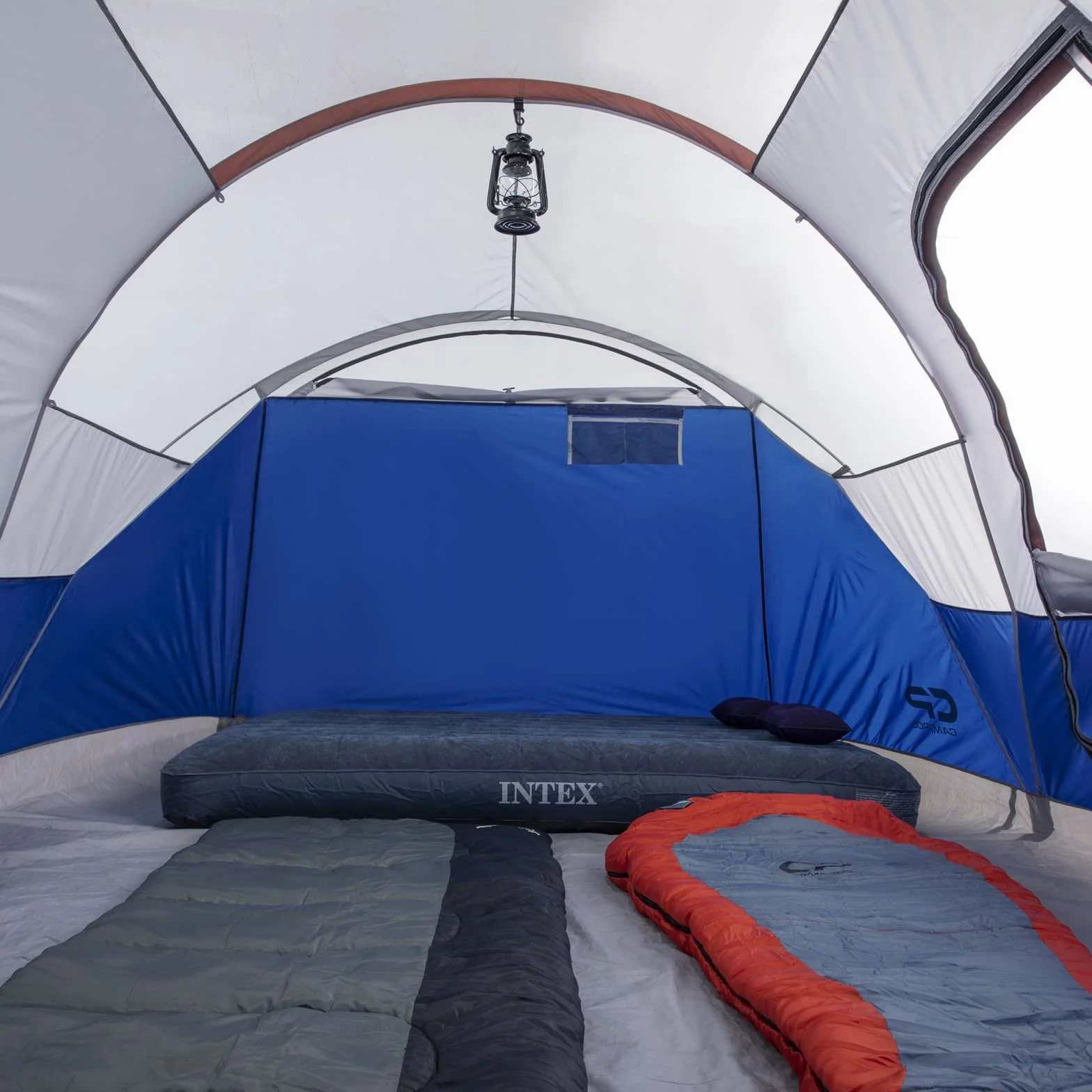 Camping Tent 10/12 Person Cabin Tent, 2 Room Water Resistant | Waterproof Tent with Top Rainfly, 3 Large Mesh Windows, Double Layer, Easy Set Up, Portable with Carry Bag
