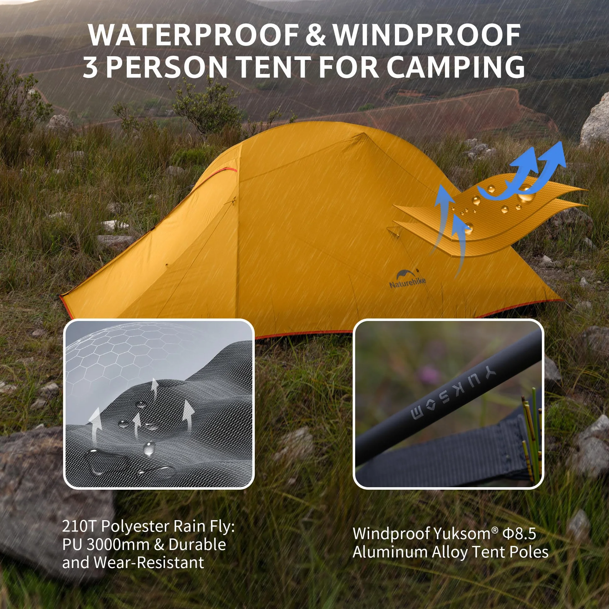 Ultralight 3-Person Backpacking Tent