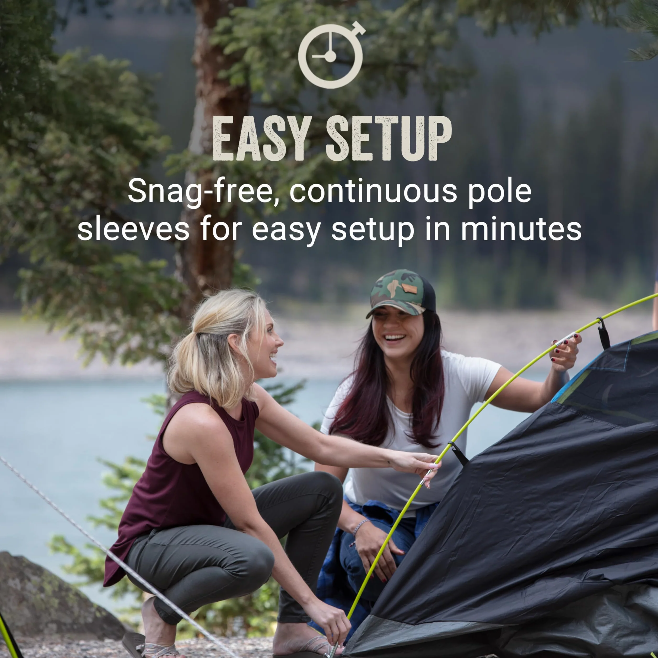 Sundome Dark Room 4/6 Person Tent, Blocks 90% of Sunlight to Keep Inside Cool, Weatherproof Tent with Rainfly Sets Up in Minutes