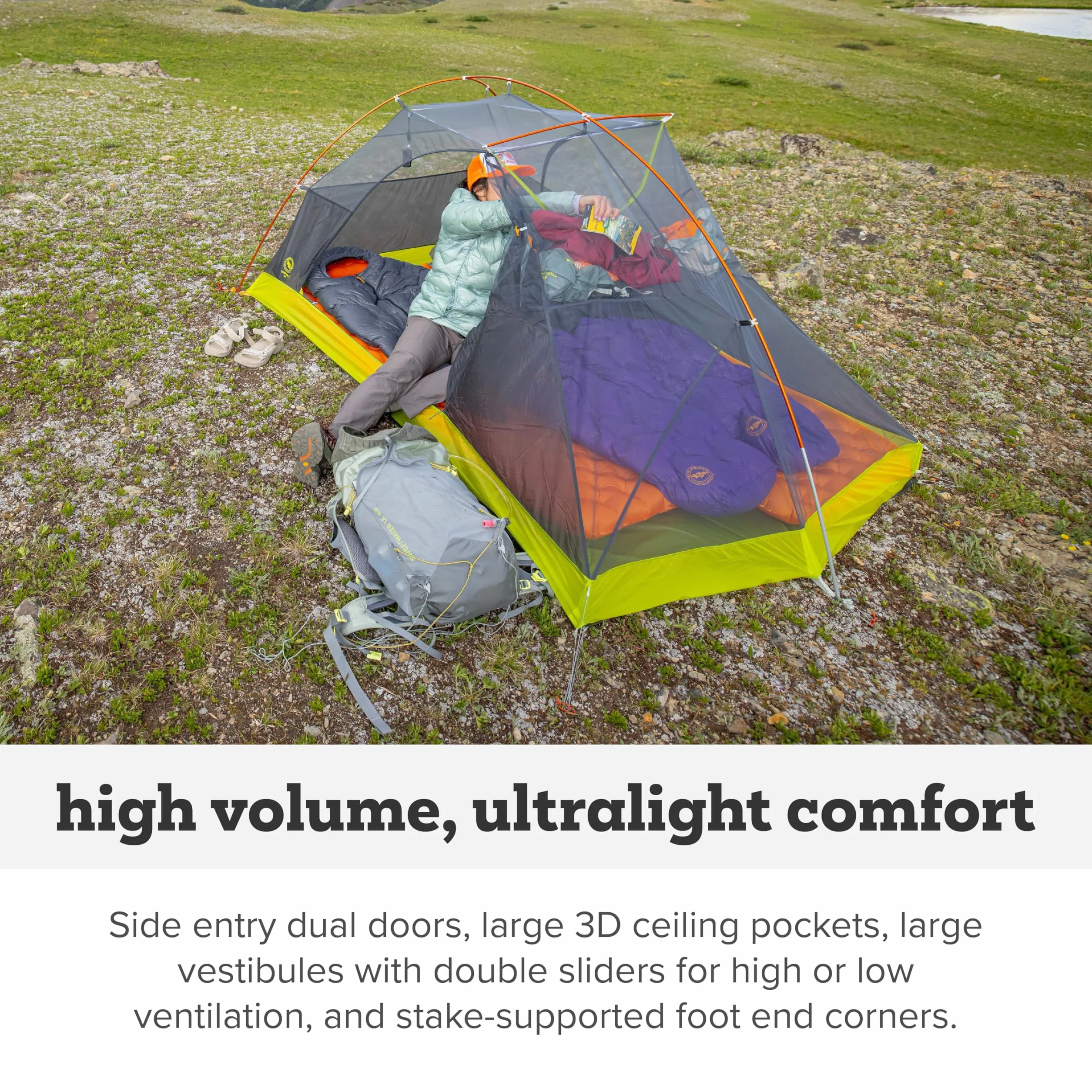 Tiger Wall UL - Ultralight Backpacking Tent | 3-season semi-freestanding design with side-entry doors and roomy vestibules for camping
