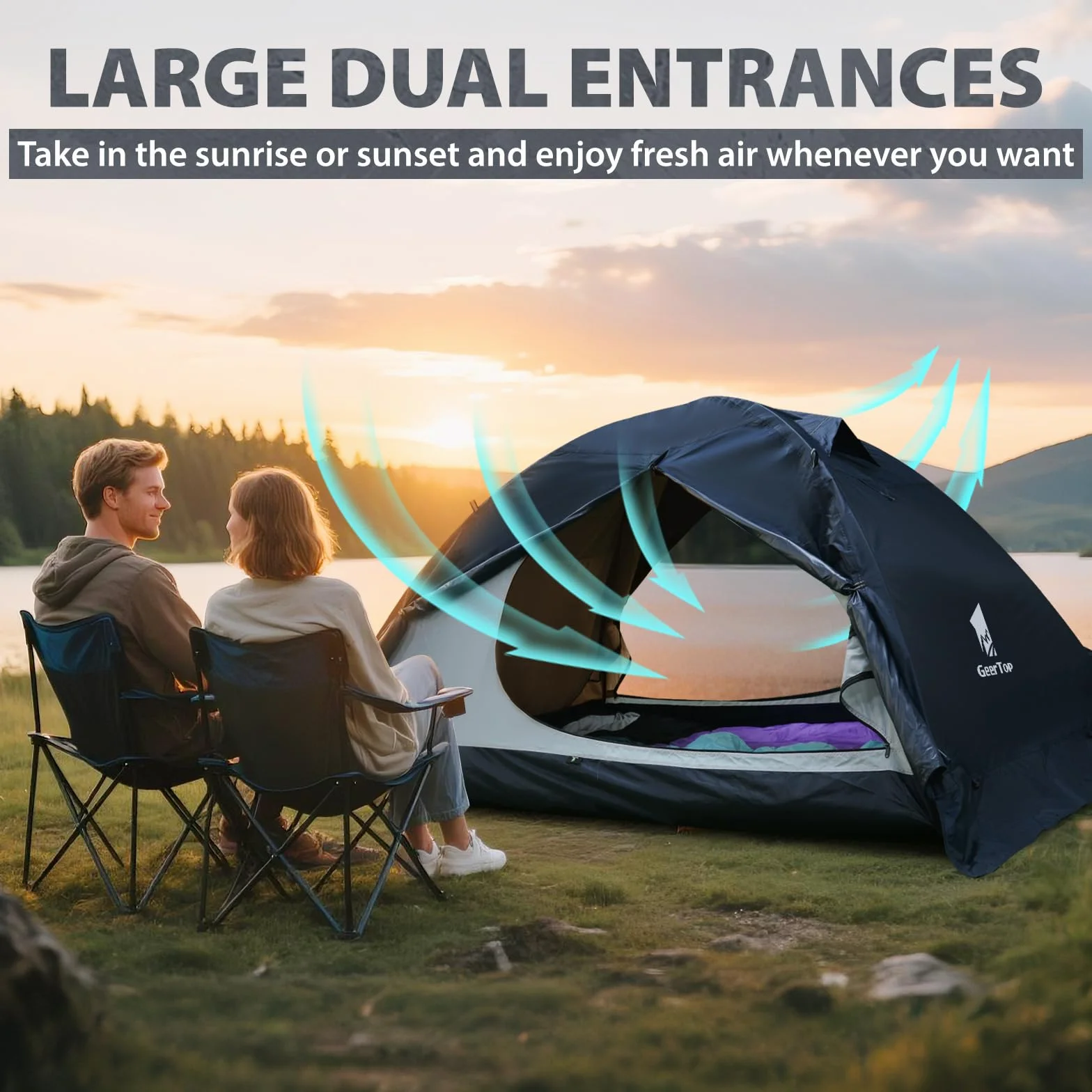 2-Person 4-Season Ultralight Waterproof Backpacking Tent | Double Layer Snow Skirt, Quick 5-Min Setup, Aluminum Poles, Motorcycle Hiking Hunting Camping, Survival Outdoor Gear