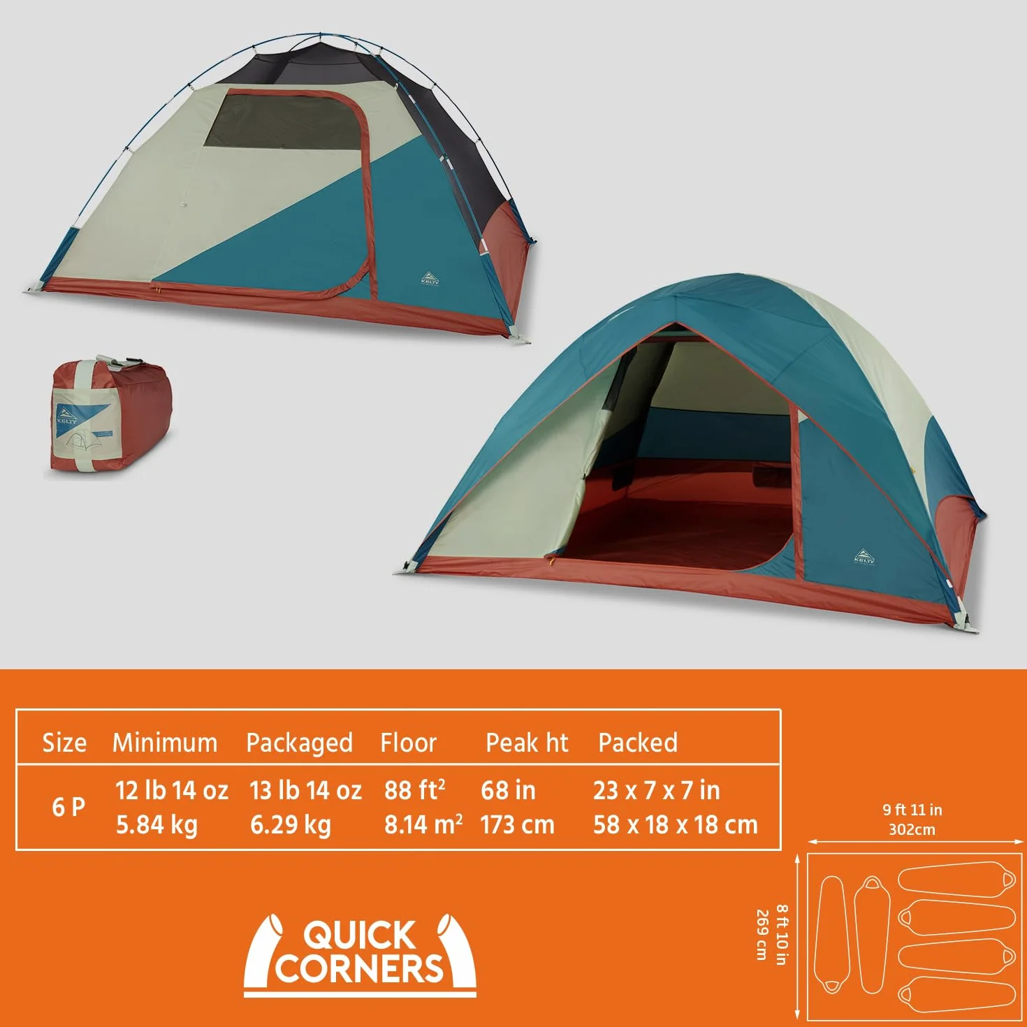 Discovery Basecamp Backpacking Tent, Camping Backpacking Shelter, Large Capacity, Fast Setup and Easy Tear Down, Stuff Sack Included