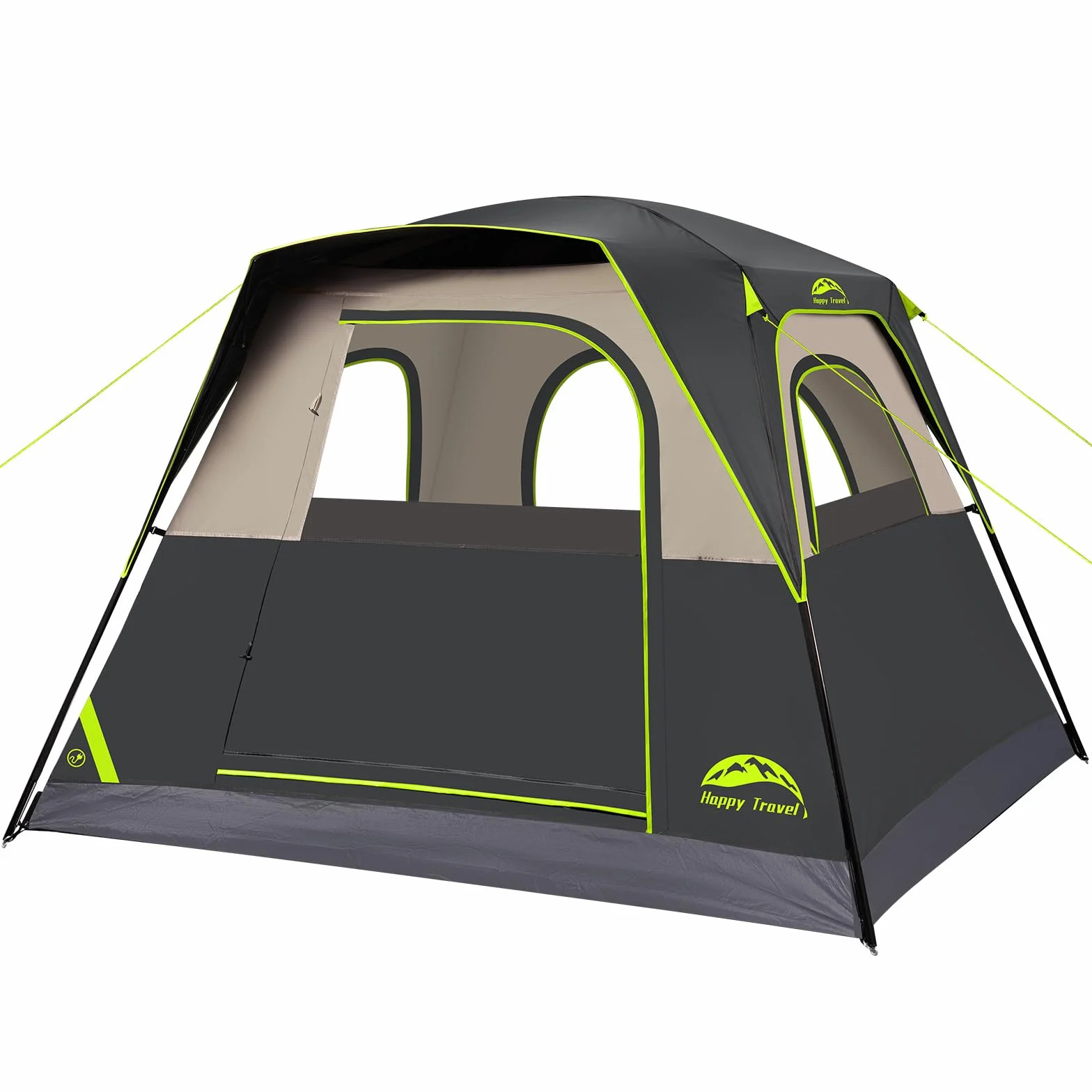 Tent 4 Person Tents for Camping, Tall Cabin Tent with Rainfly | Waterproof Portable Easy Setup Camping Tent with 4 Mesh Windows and Carry Bag for Outdoor Camping & Hiking