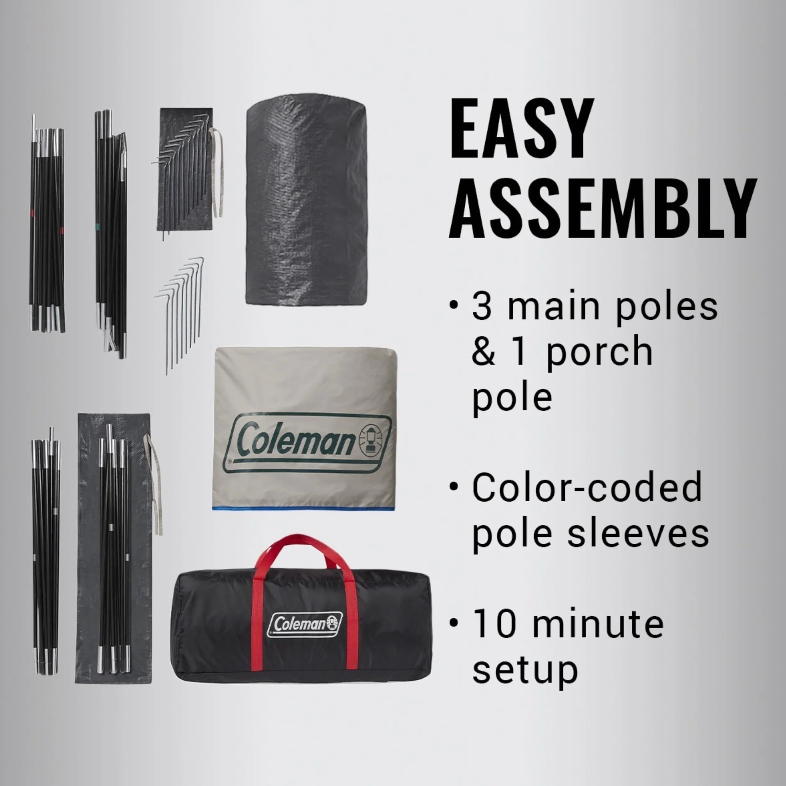 Weatherproof 4-Person Cabin Tent with Screened Porch, Screen Room Adds 35% More Space, Rainfly Included, 10-Minute Setup
