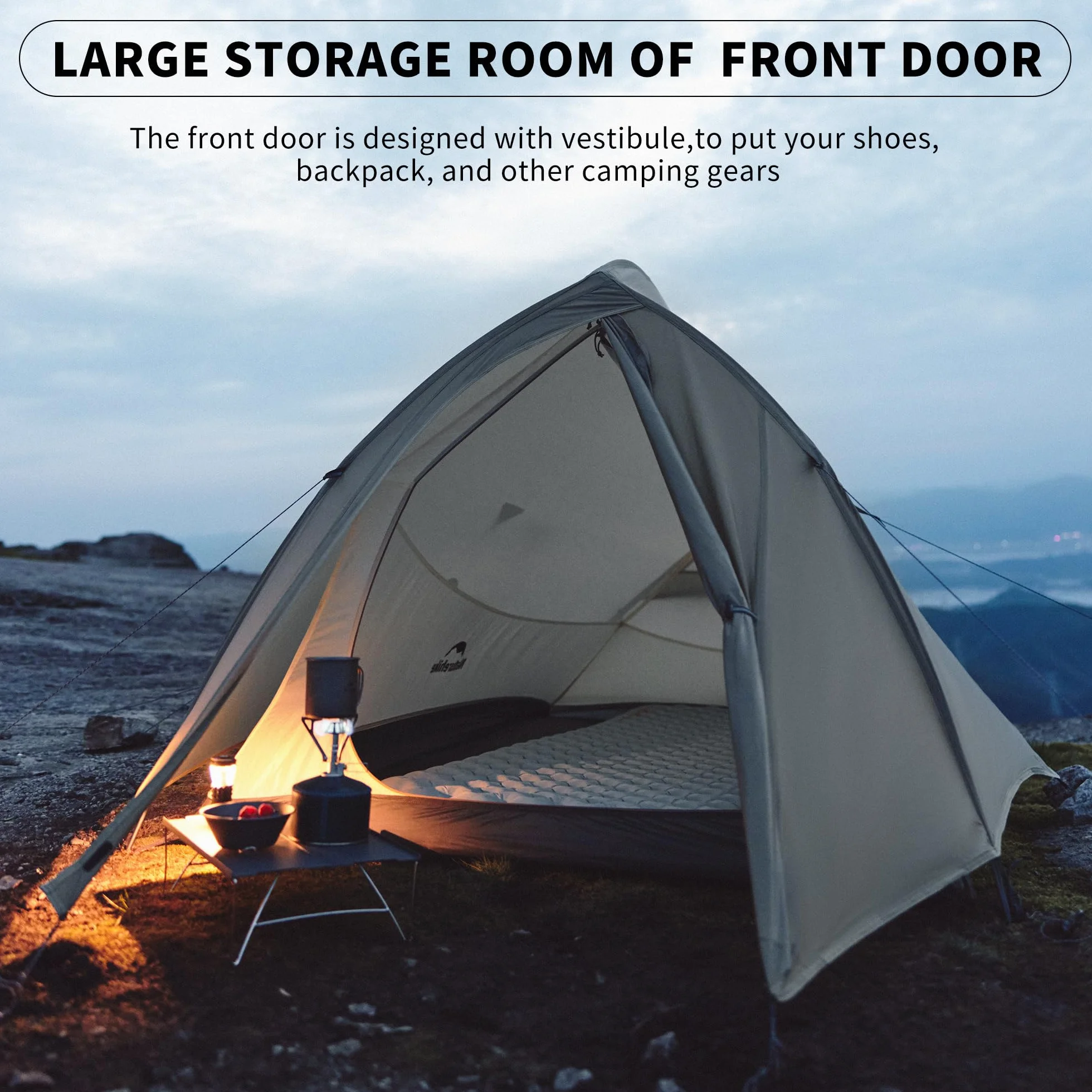 Cloud-Up 2 Person Tent Lightweight Backpacking Tent with Footprint - Free Standing Ultralight Camping Hiking Backpack Tents Two Person Tent