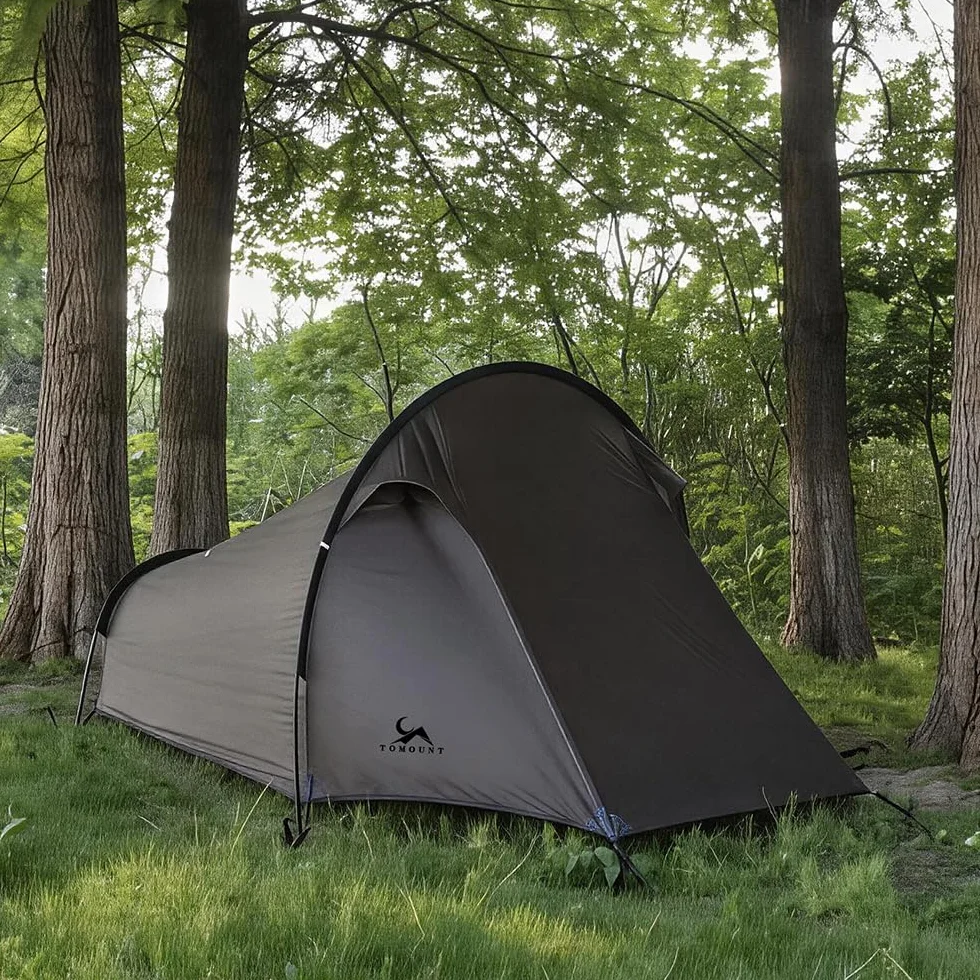 15D Nylon Ultralight Bivy Tent, Waterproof 1 Person Camping Tent, Single Man Backpacking Tent for Survival Bicycle Motorcycle Hiking