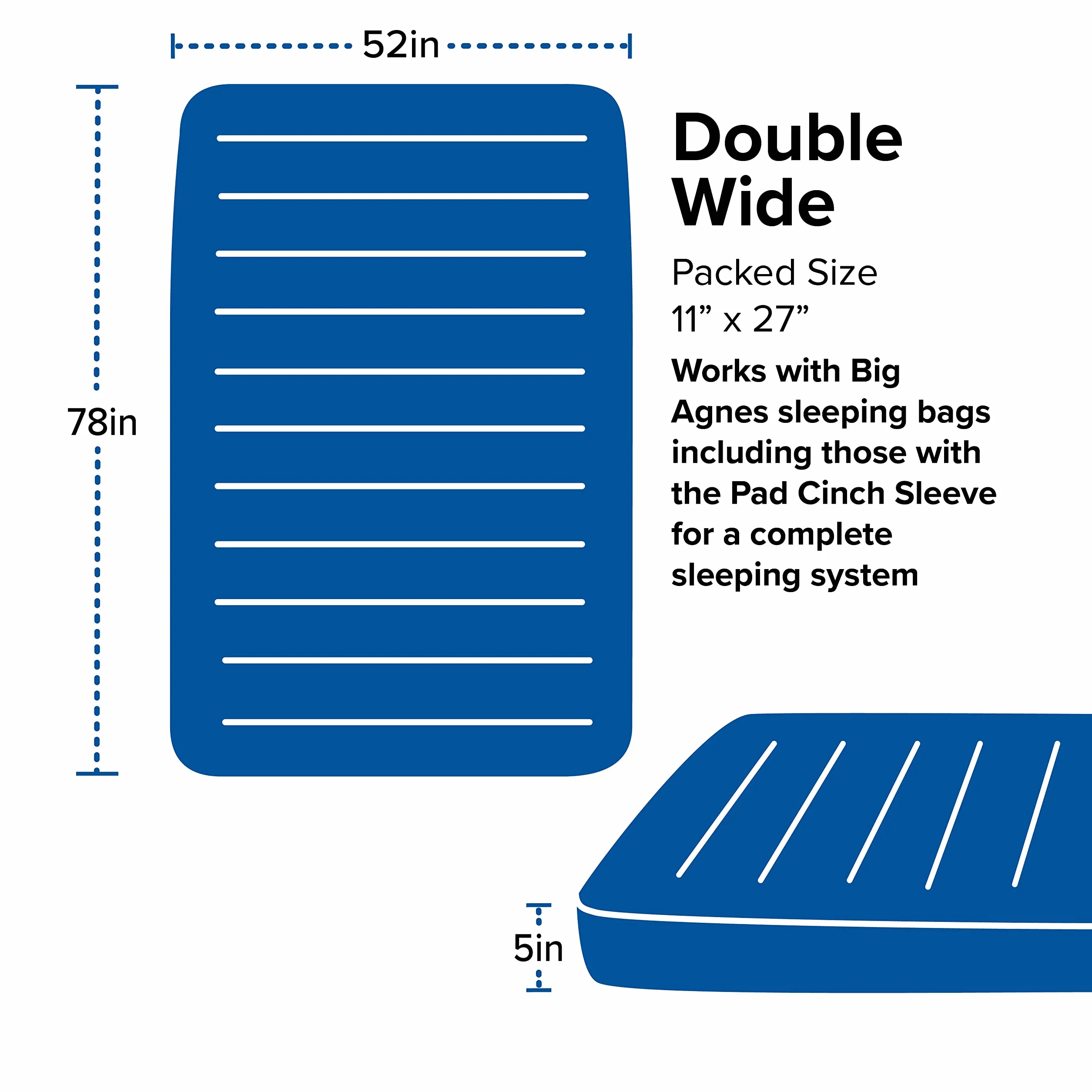 Captain Comfort Deluxe Camp - Sleeping Pad | Built for all-weather comfort with high-density foam, a stretch top, and dual valves for easy firmness adjustment