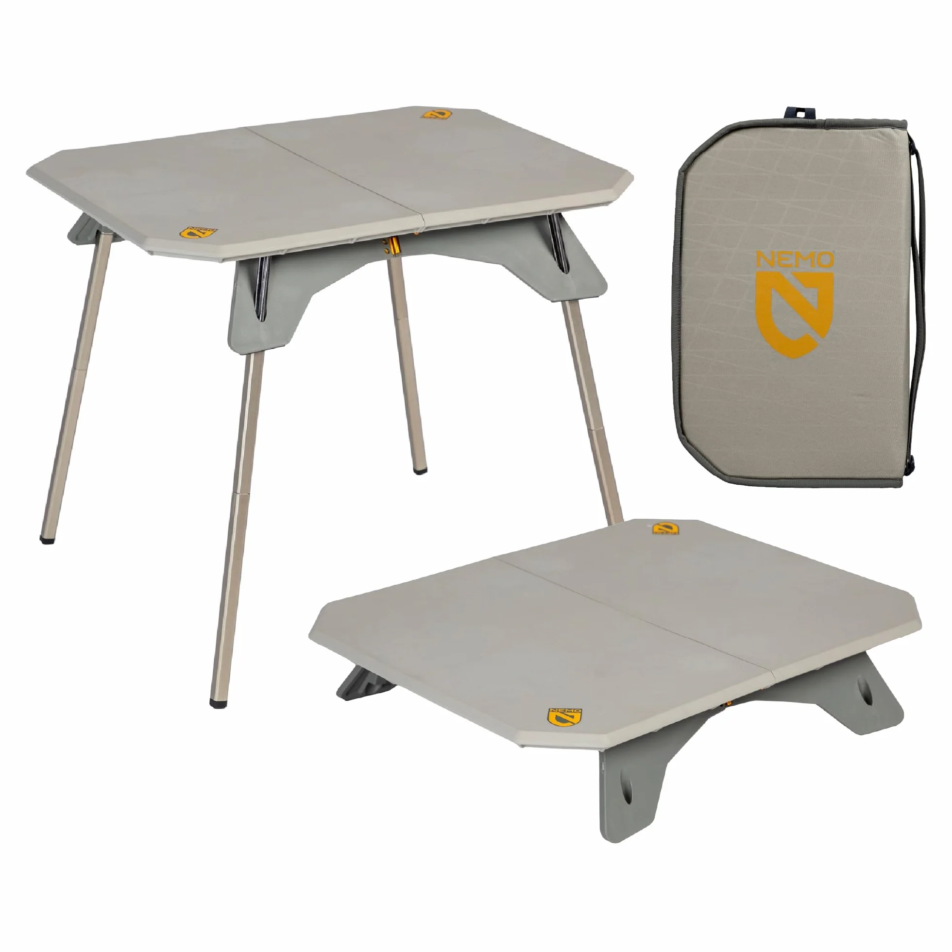 Moonlander Dual-Height Camp Table - Fog | Low, Side Table, Picnic, Packable, Durable, Camping, Backyard