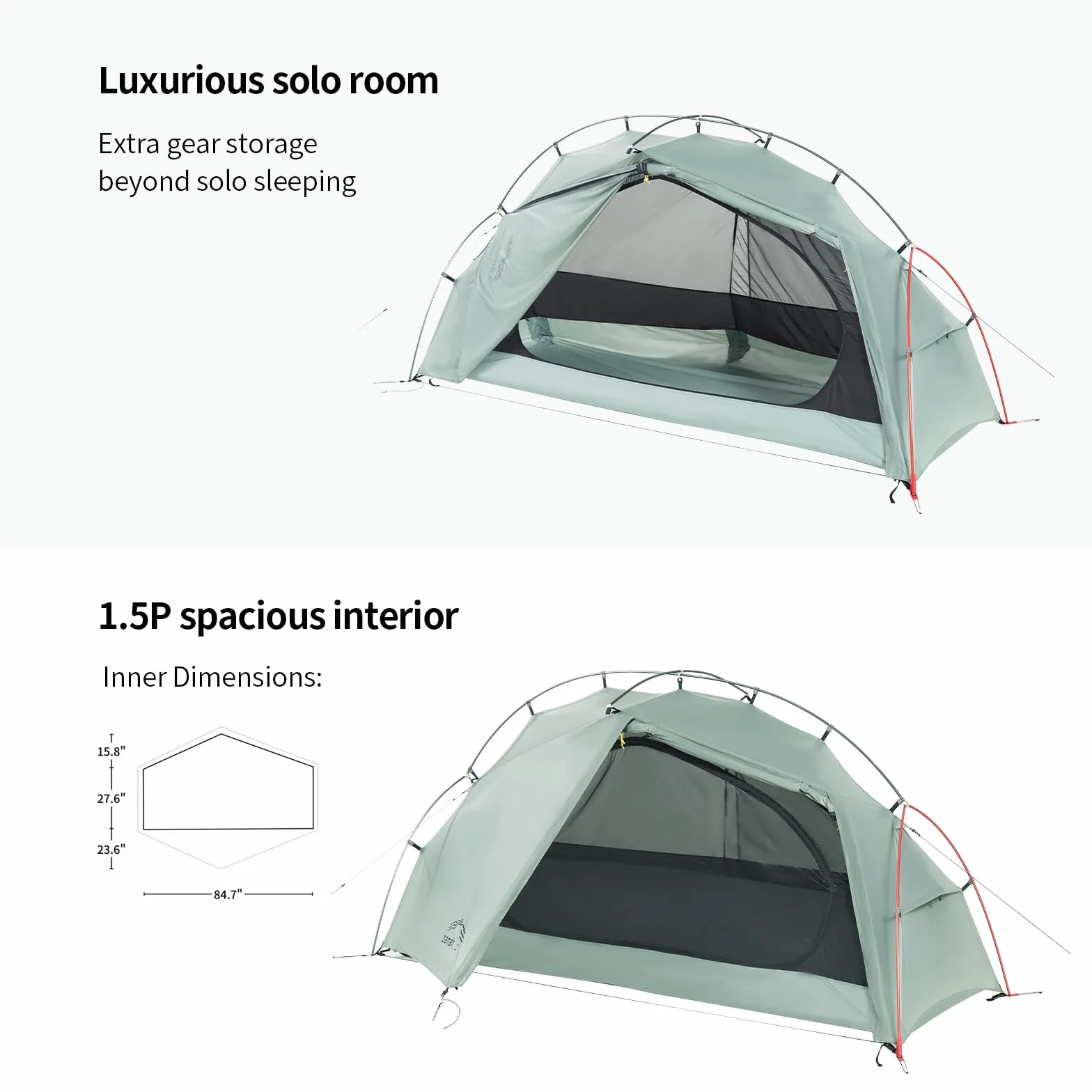 Ultralight 1 Person Backpacking Tent for Camping | 3-Season Waterproof Double-Wall Shelter | Full Aerospace Poles & 5000mm PU Ripstop Nylon with Convertible Vestibule Awning