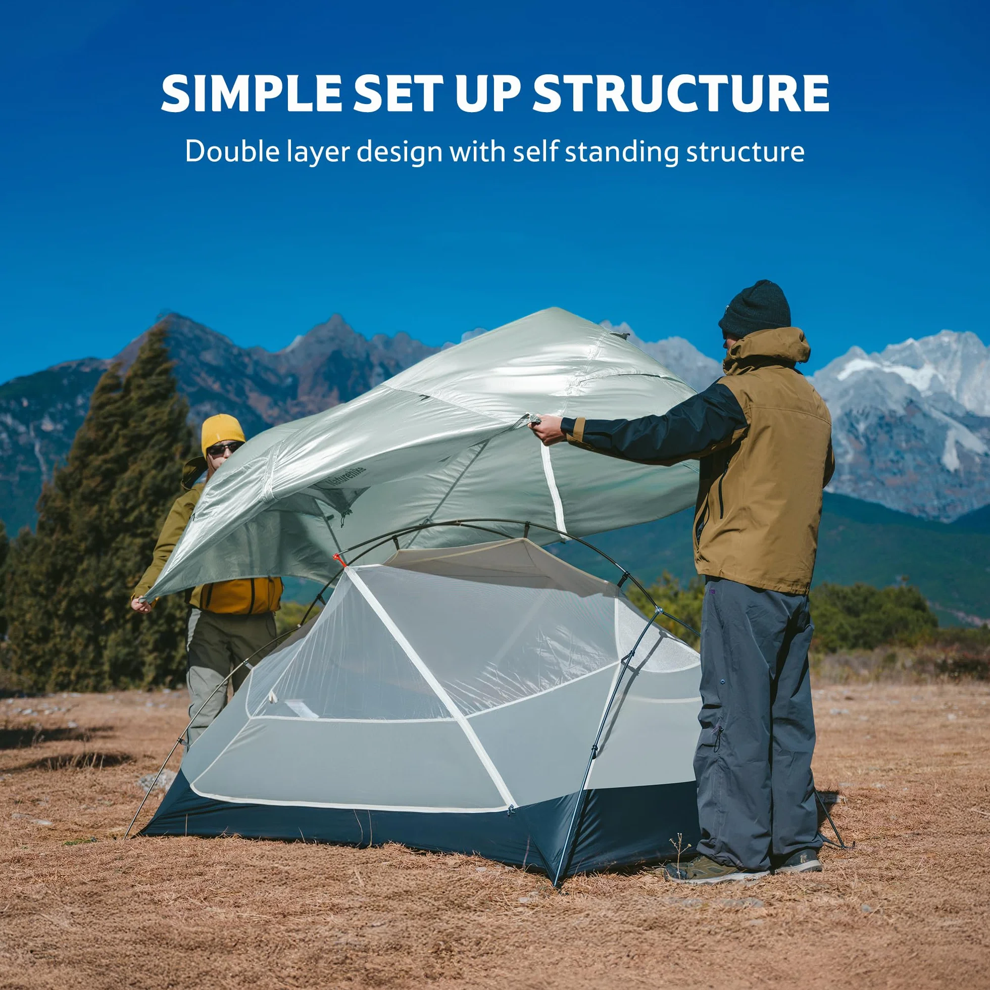Mongar Upgraded 1/2/3 Person Backpacking Tent, Waterproof Lightweight Camping Tent with Footprint