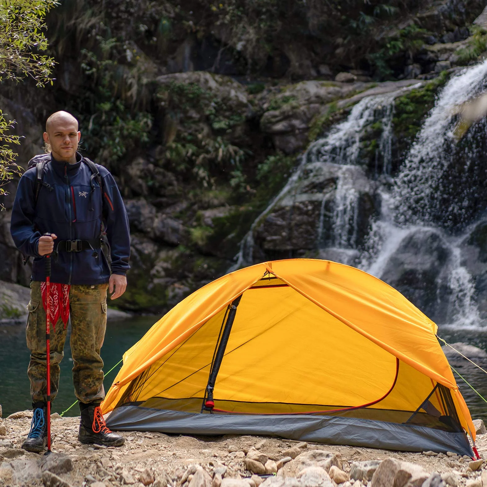 Waterproof Backpacking Tent Ultralight 1/2 Person Lightweight Camping Tents 1/2 People Hiking Tents Aluminum Frame Double Layer | Waterproof