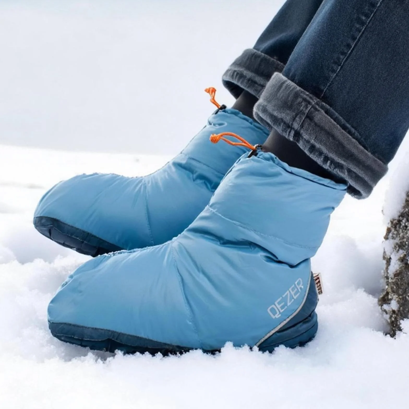 0°F Cold Weather Sleeping Bag for Adults, Lightweight Backpacking Bag with Down Booties for Men and Women Keep Warm