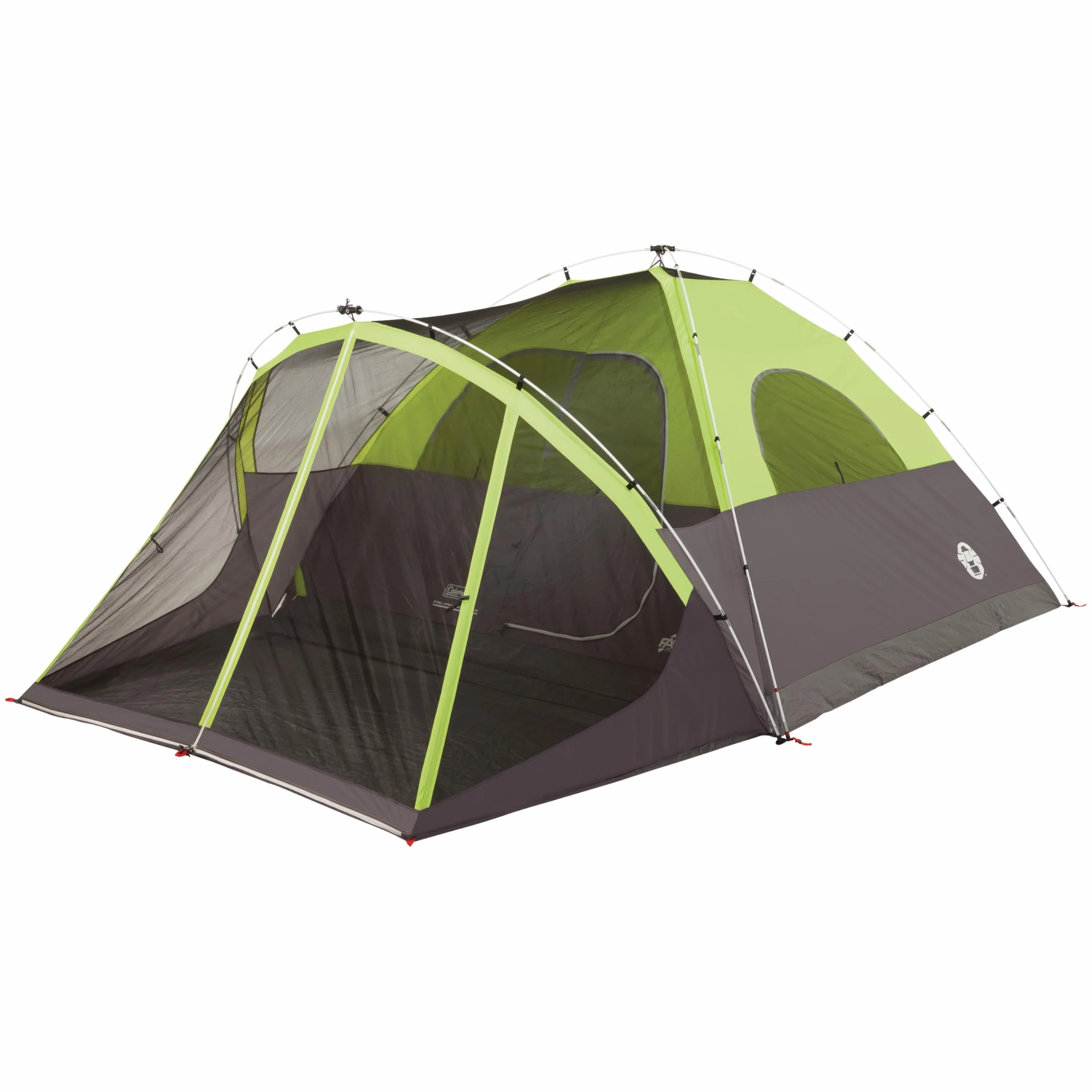 Steel Creek 6-Person Tent with Screened Porch & Integrated Rainfly, Weatherproof Tent with Screen Room Sets Up in Minutes, Fits Queen-Size Airbed