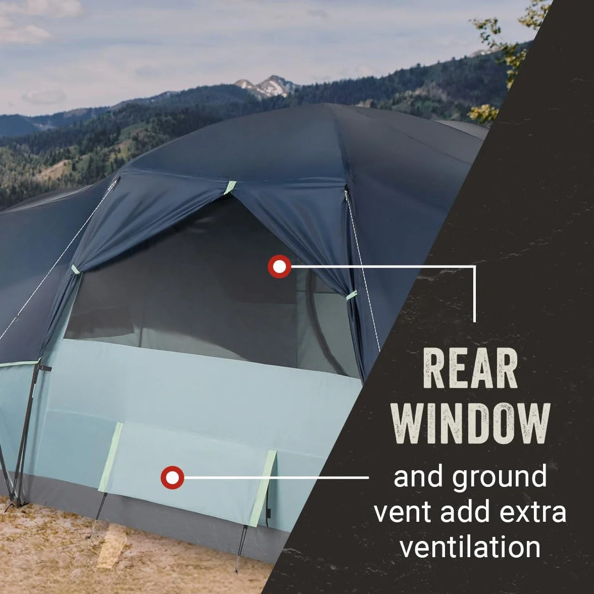 Skydome XL Large Family Tent with 5 Minute Setup, Weatherproof Tent with Rainfly & Carry Bag, Fits Multiple Queen Airbeds, Made of PFAS-Free Materials