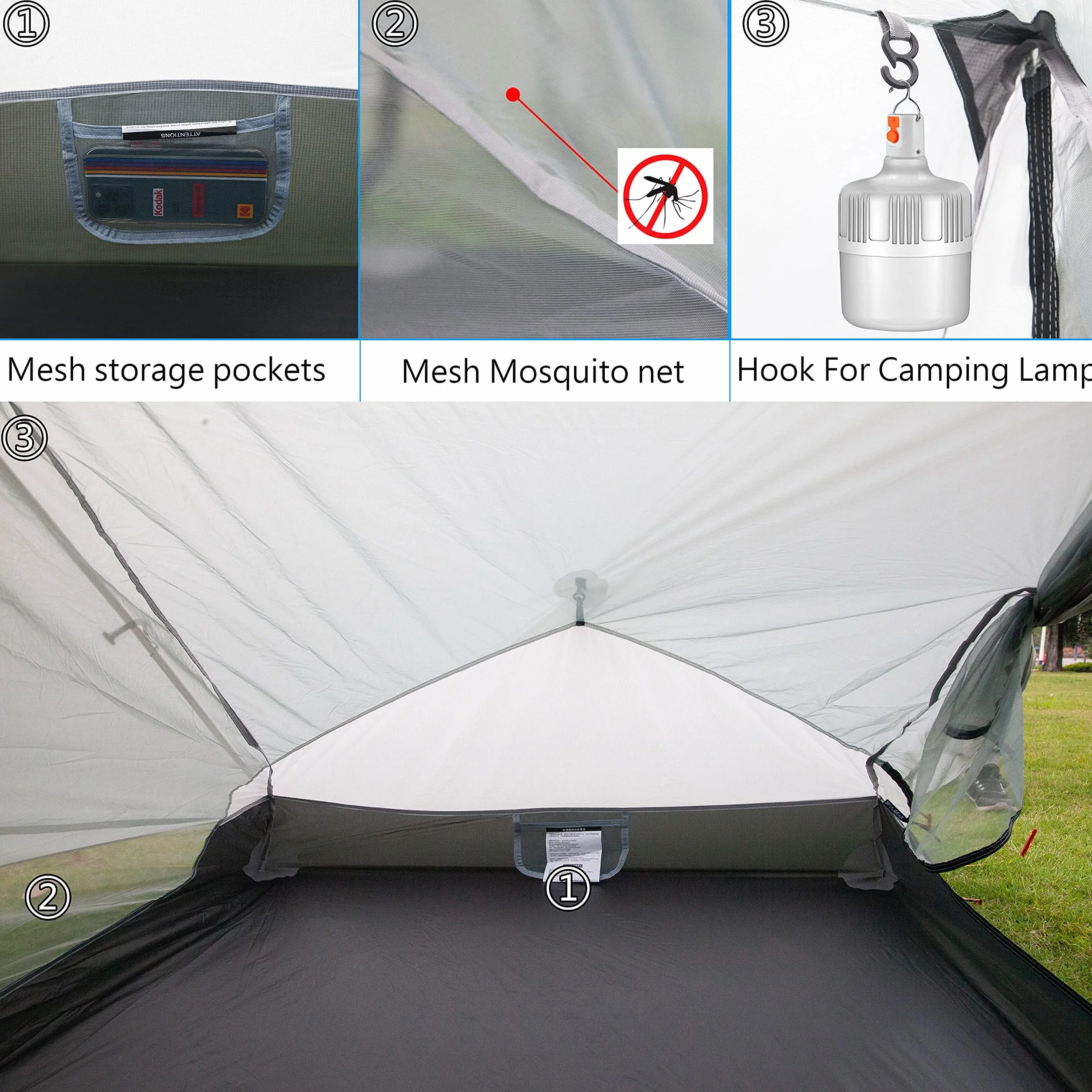 1 Person Ultralight Backpacking Tent - 3 Season (2lbs only) | 15D Ripstop Nylon Rainfly, 5000mm Waterproof, Bathtub Floor, for Hiking/Camping/Climbing/Trekking/Backpacker/Bikepacking
