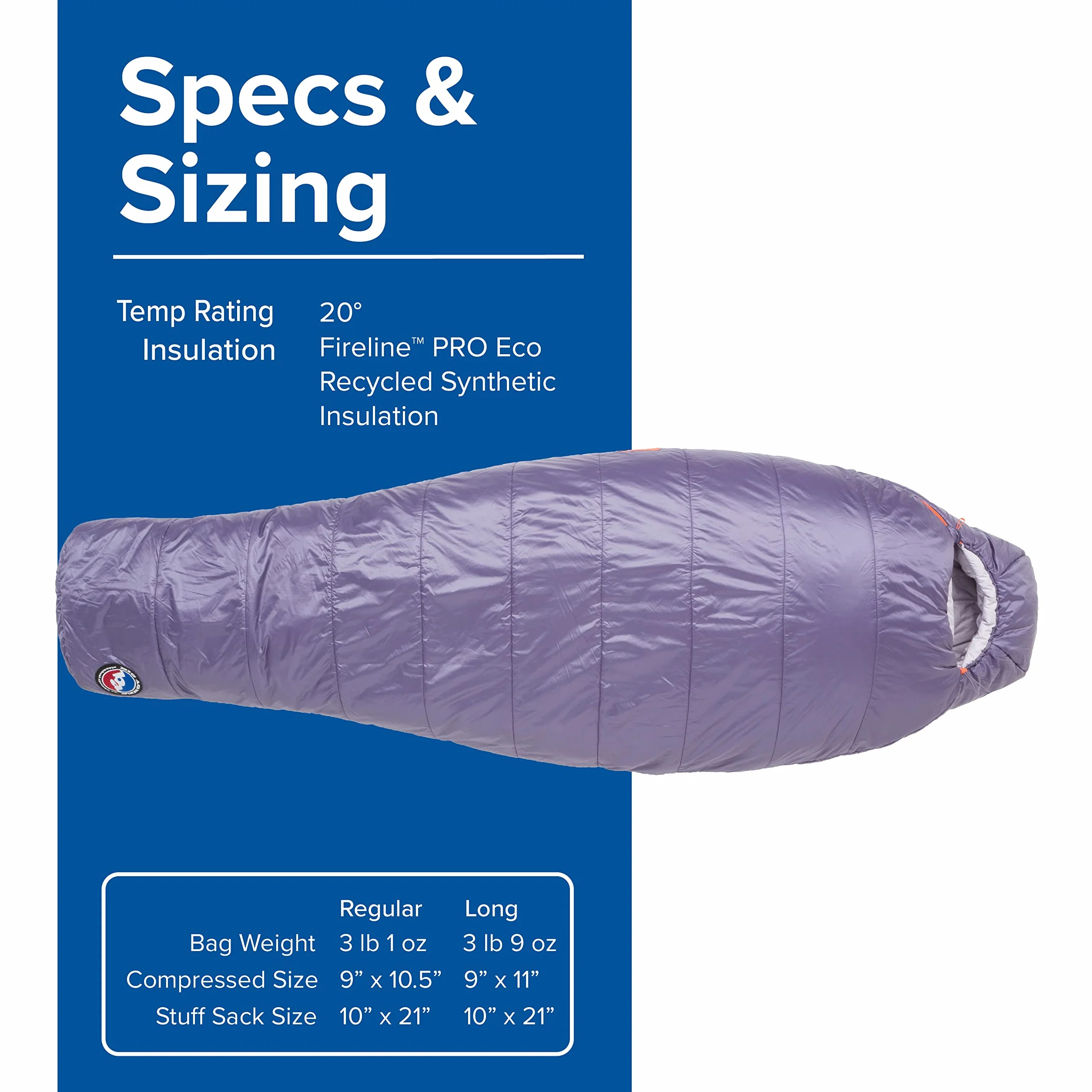 Anthracite - Sleeping Bag, 20 Degree, Regular (Women's) | Lightweight, compact 3-season mummy bag with contoured hood, draft collar and anti-snag zipper for backpacking