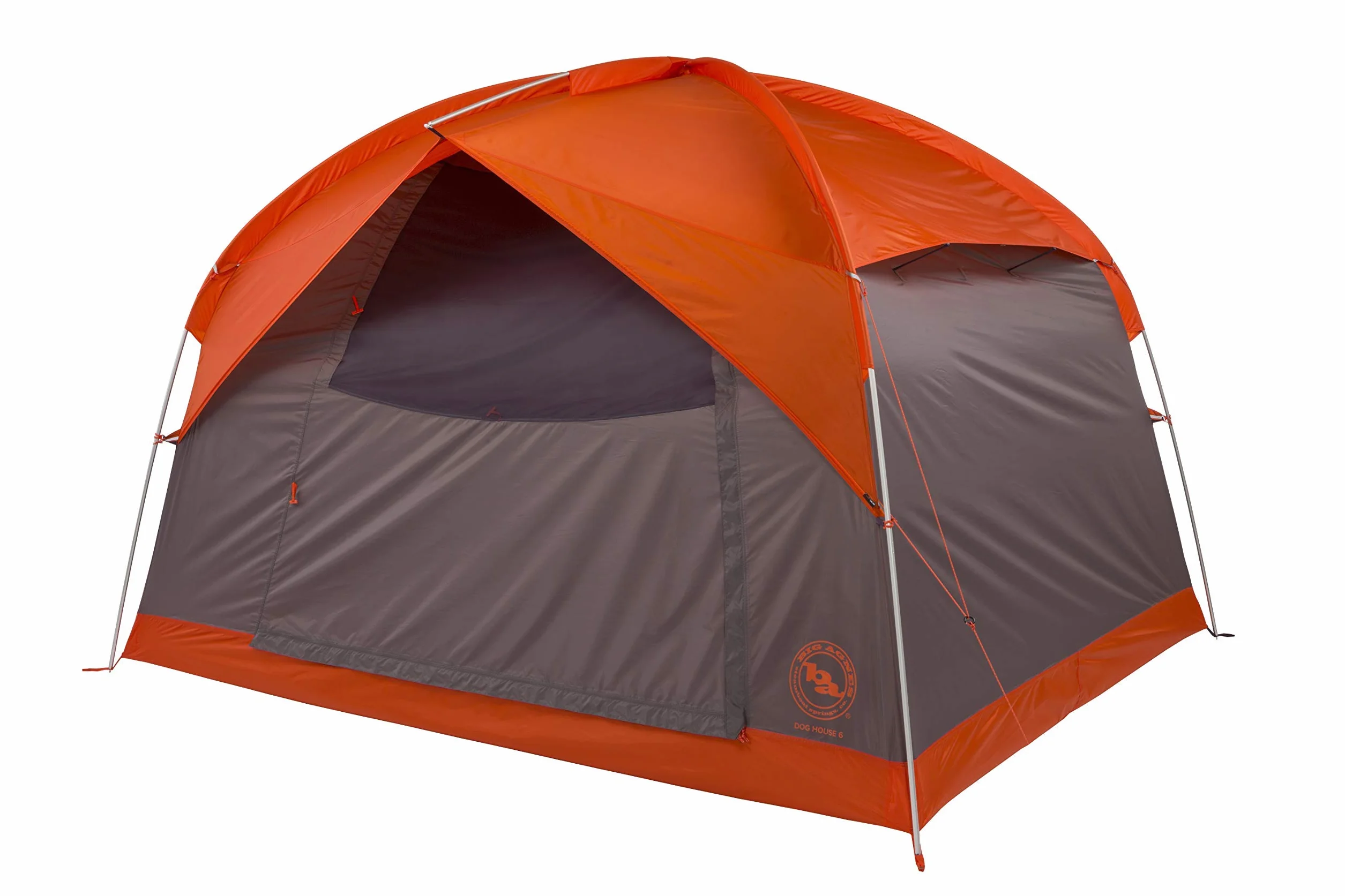 Dog House 6 Tent: 6-Person 3-Season, Orange/Taupe/Eggplant, One Size