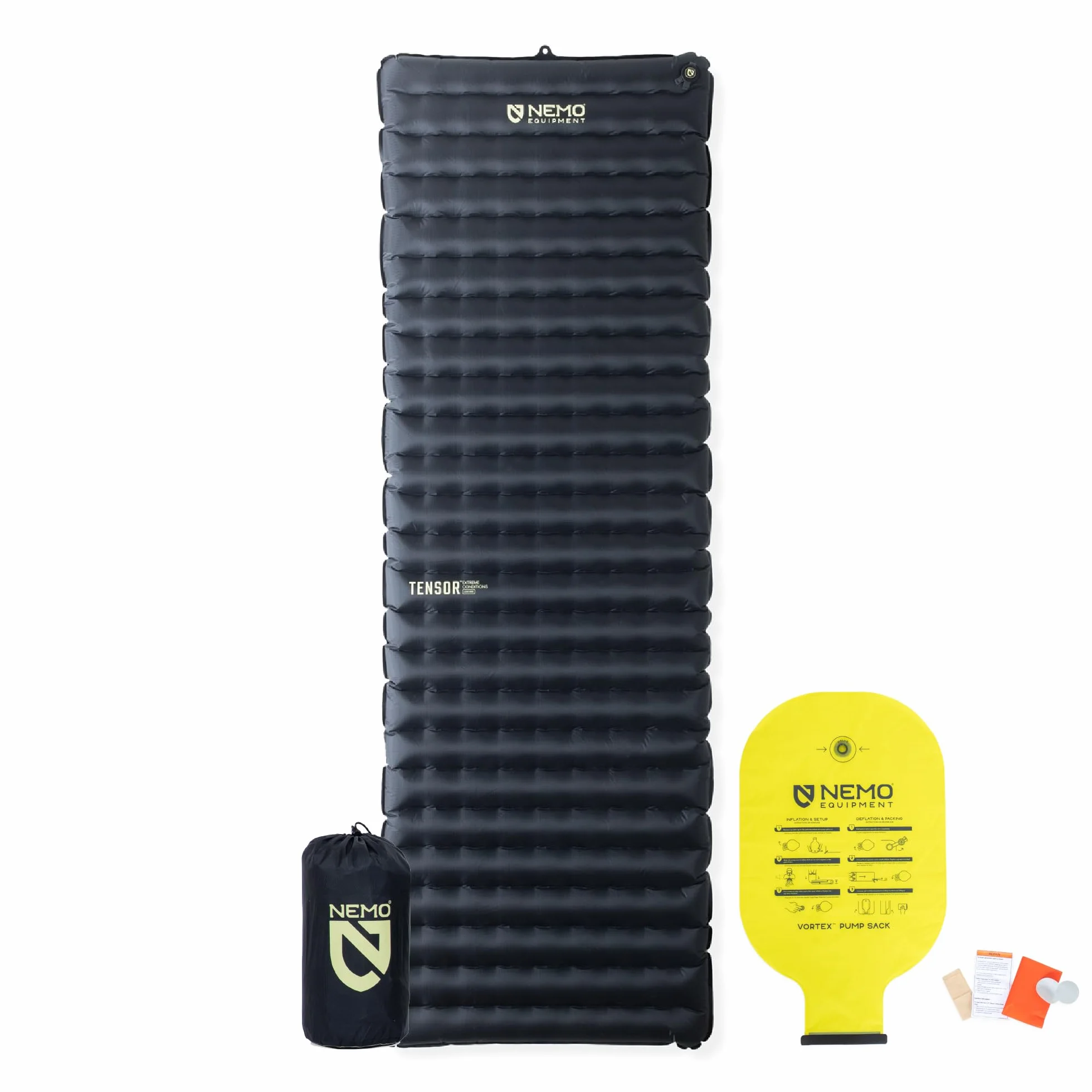 Tensor Extreme Sleeping Pad-Black/Birch Bud/Citron-Long Wide | Ultralight, Insulated, Made for Extreme Cold, Mountaineering, Trekking