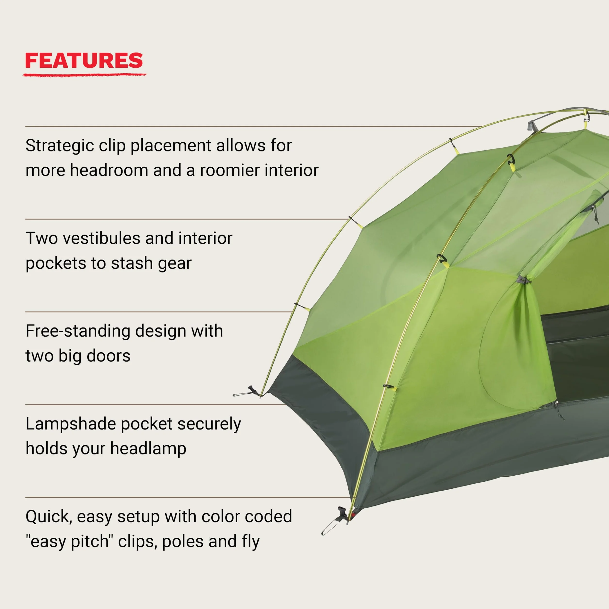 Crane Creek 2P/3P Camping and Backpacking Tents & Footprints