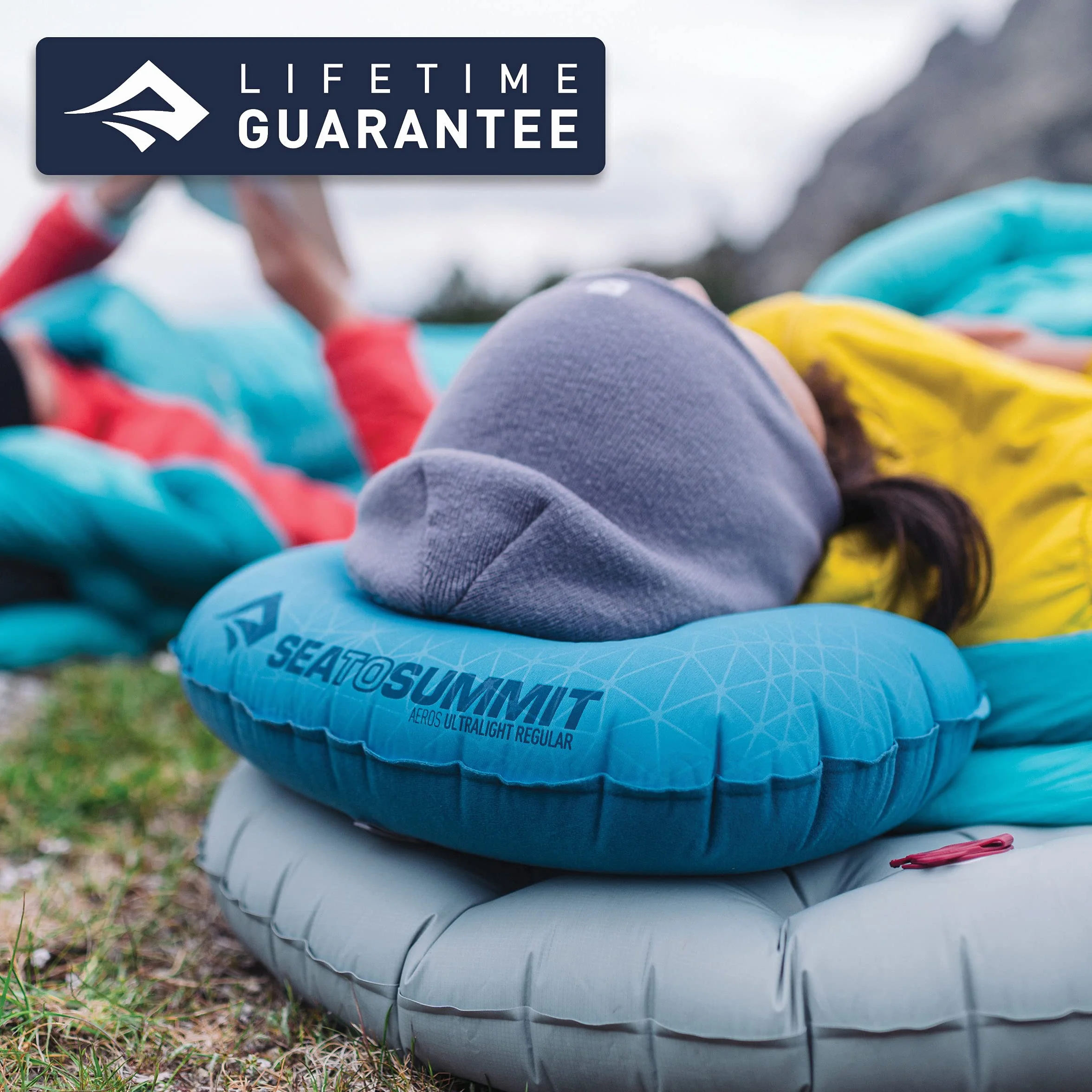 Aeros Ultralight Inflatable Camping and Travel Pillow, Deluxe, Grey