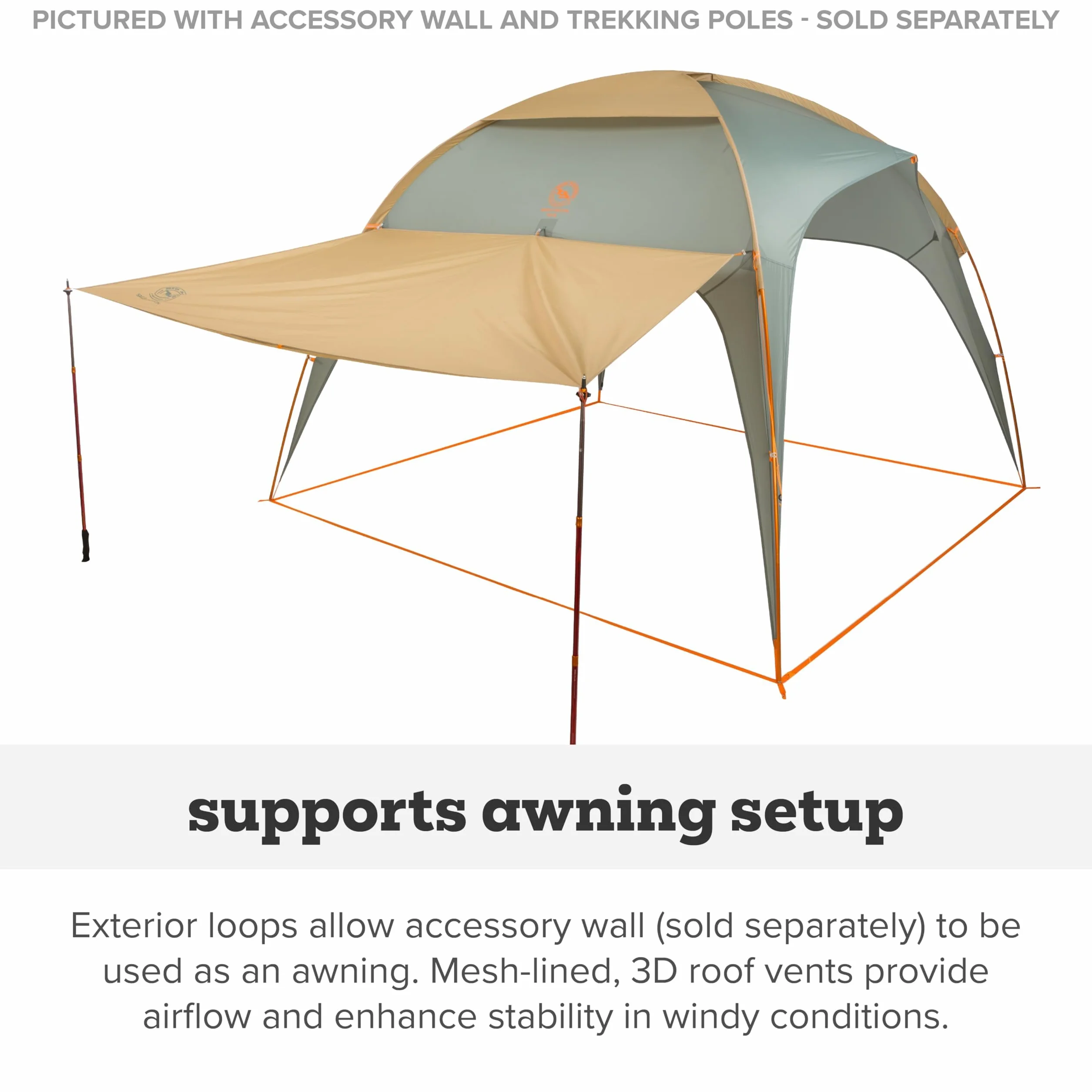 Sage Canyon Shelter Plus - Pop-Up Camping Canopy | 100 sq ft weather shelter with roof vents, open sidewalls, and modular wall compatibility for customizable coverage