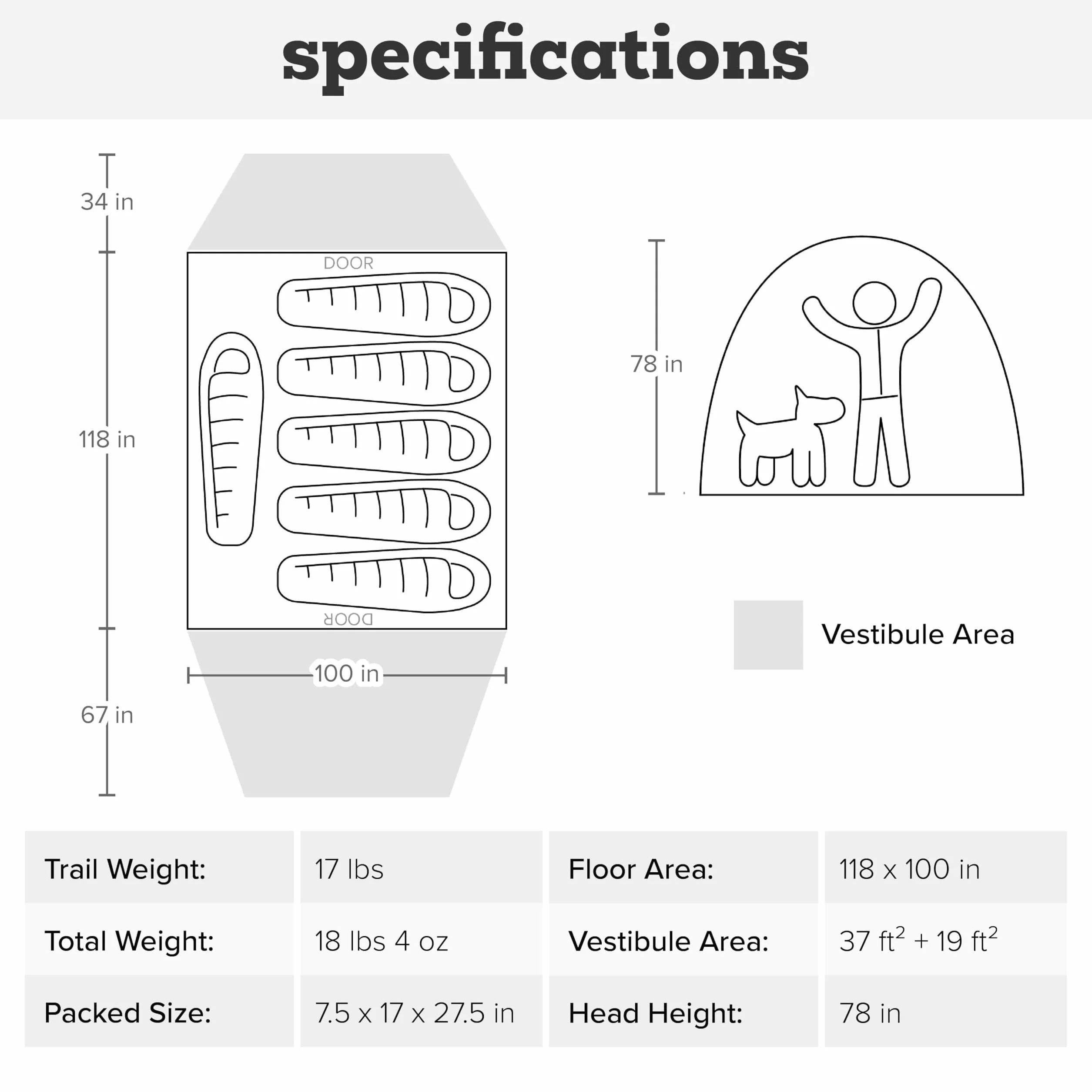 Bunk House - Large 3-Season Family Tent | Spacious 3-season tent with waterproof protection, quick setup, mesh ceiling and oversized vestibule