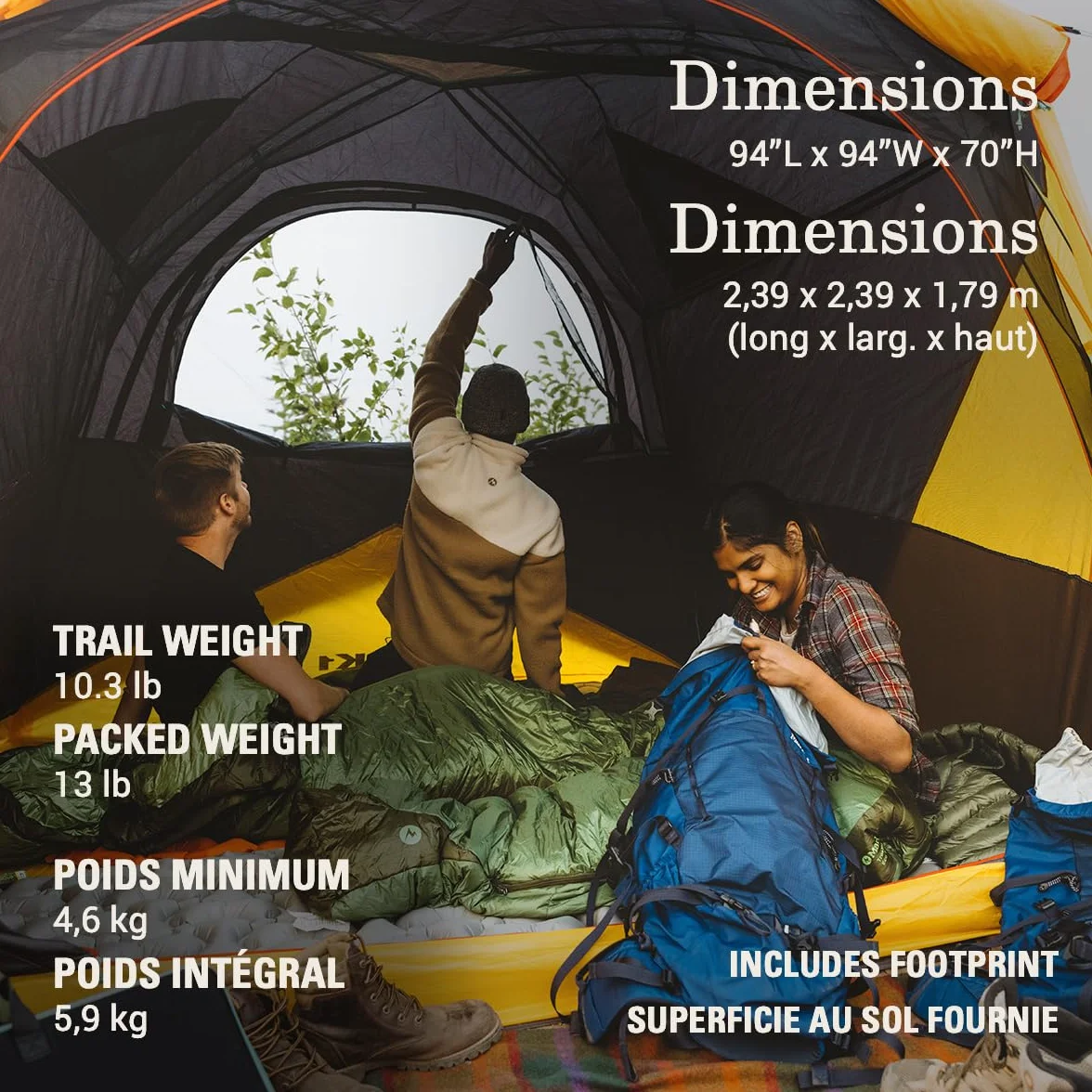 PEAK1 Premium Waterproof Backpacking Tent with Rainfly & Footprint, Lightweight Camping Tent Withstands Winds up to 45 MPH, 1/2/3/4/6 Person Sizes