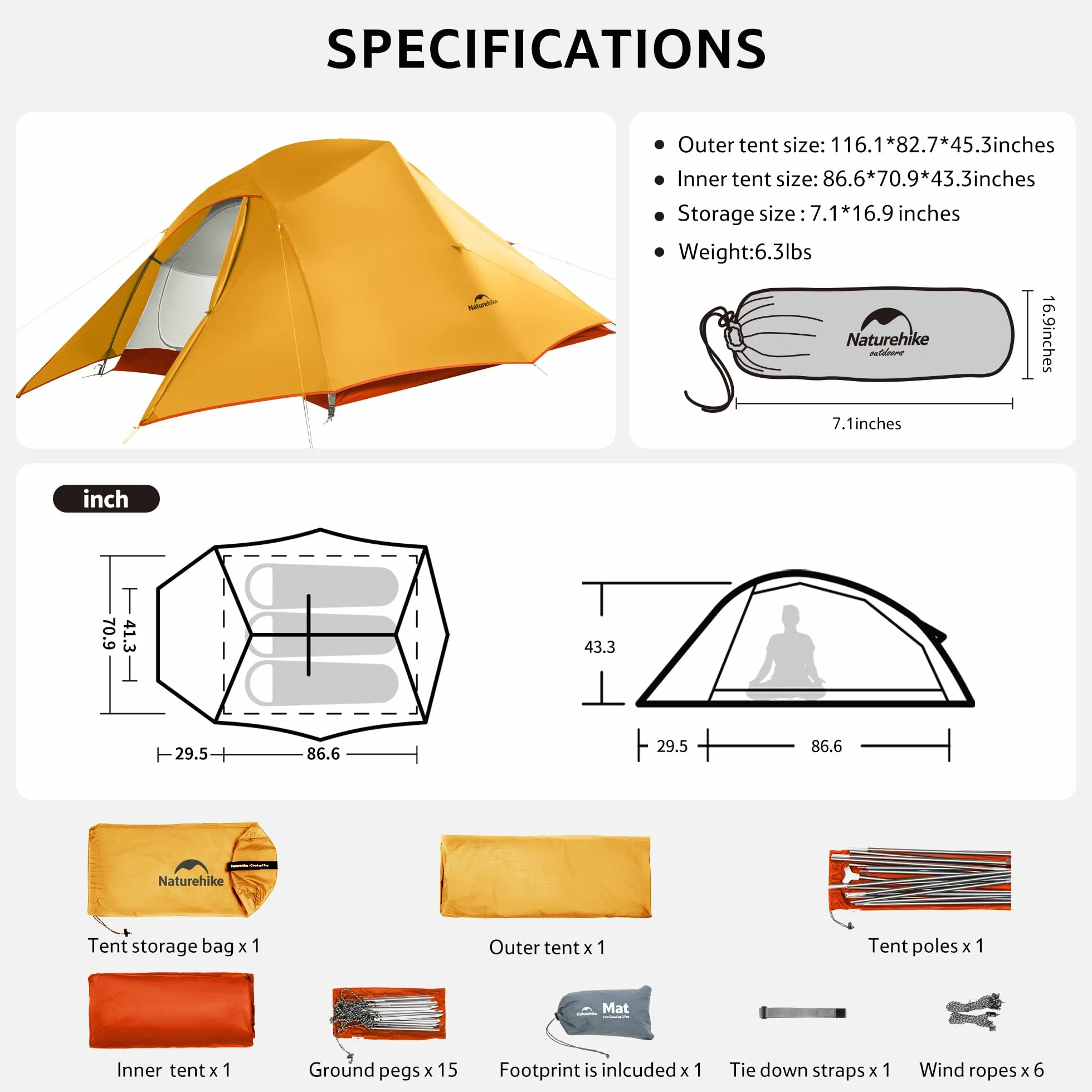 Ultralight 3-Person Backpacking Tent