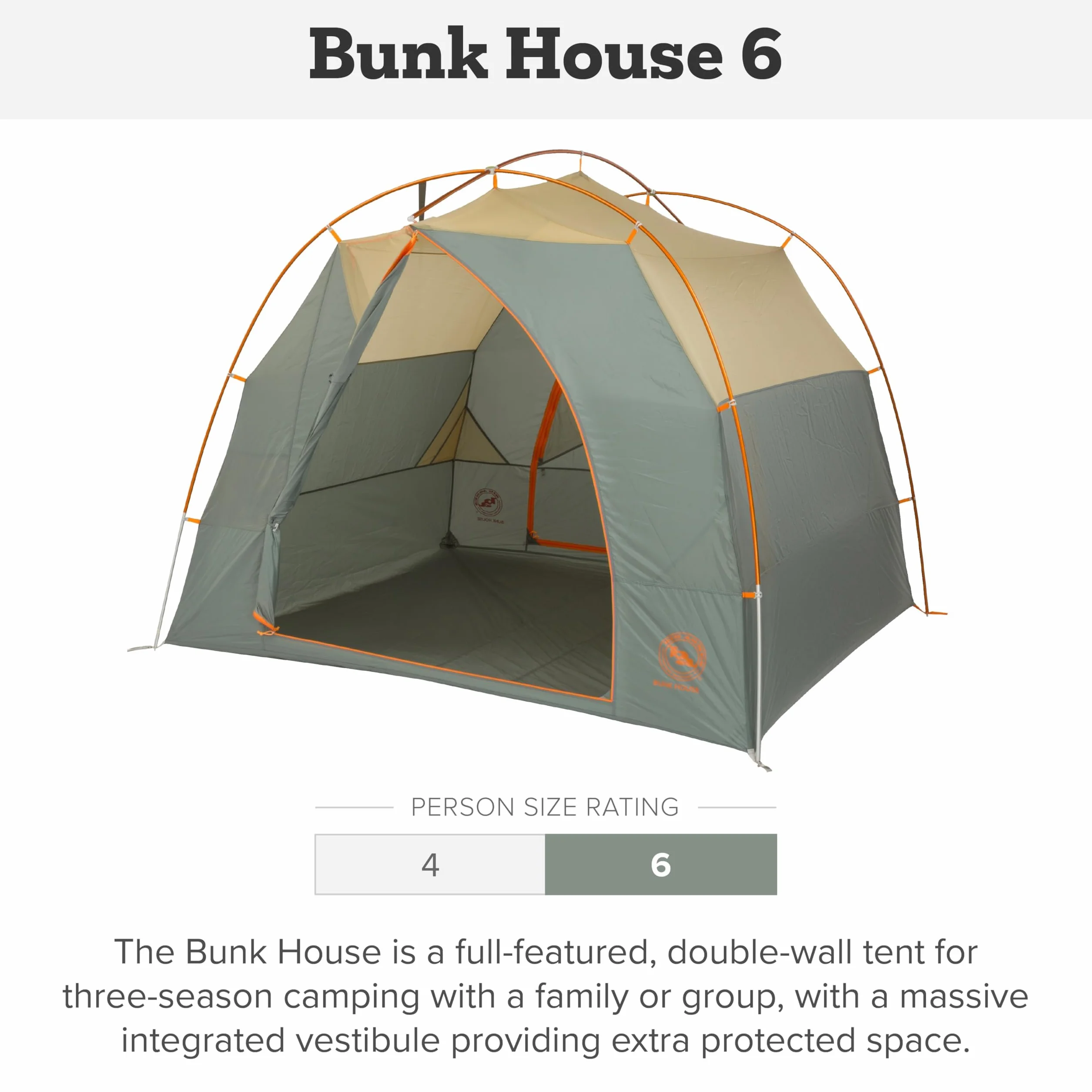 Bunk House - Large 3-Season Family Tent | Spacious 3-season tent with waterproof protection, quick setup, mesh ceiling and oversized vestibule