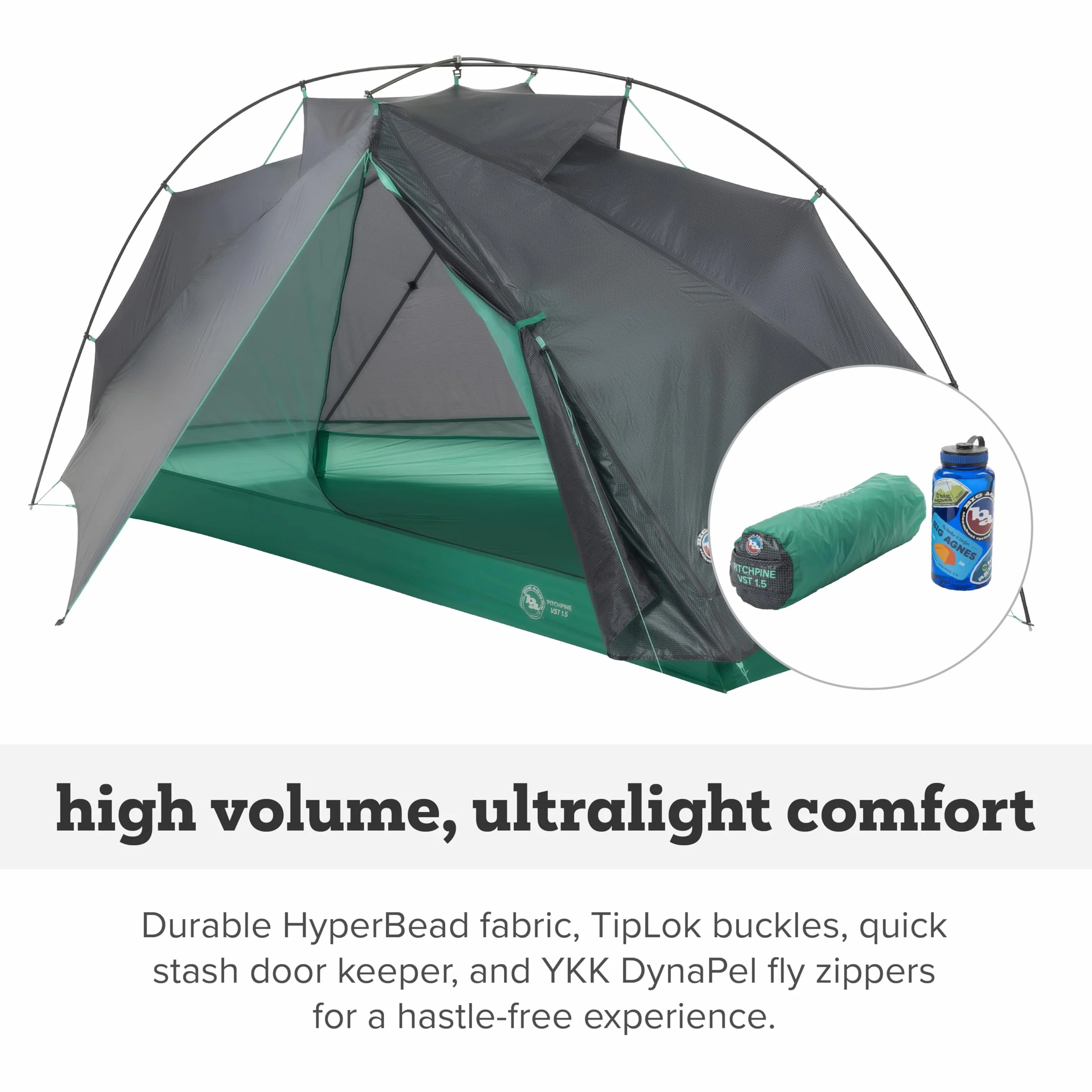 Pitchpine VST - Backpacking Tent, 1.5 Person | Ultralight waterproof 3-season design with recycled polyester fabric and extra space for gear or a dog