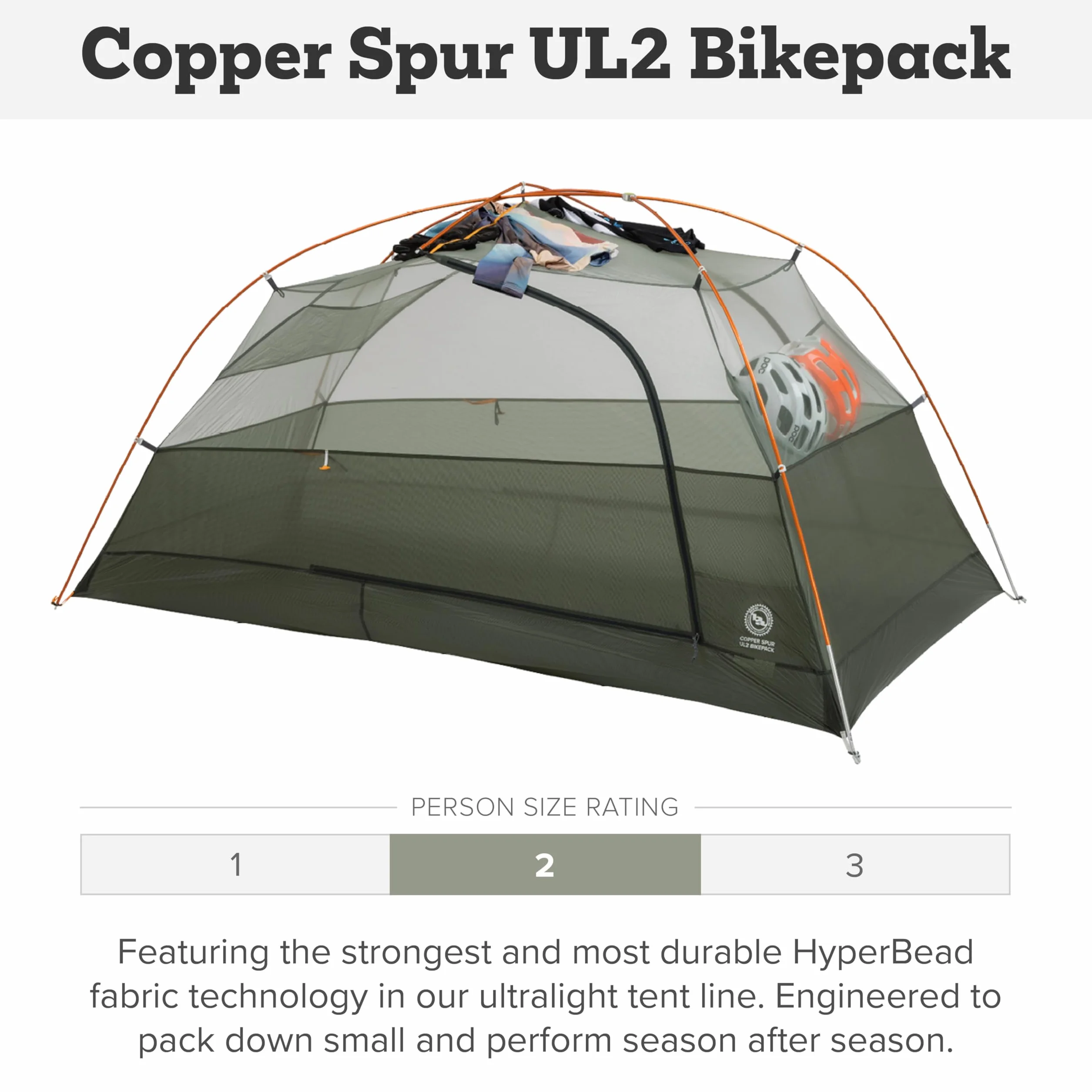 Copper Spur UL Bikepack - 3 Season Bikepacking Tent | Ultralight waterproof tent with compact Shortstik poles, high-volume design and fast setup for bikepacking