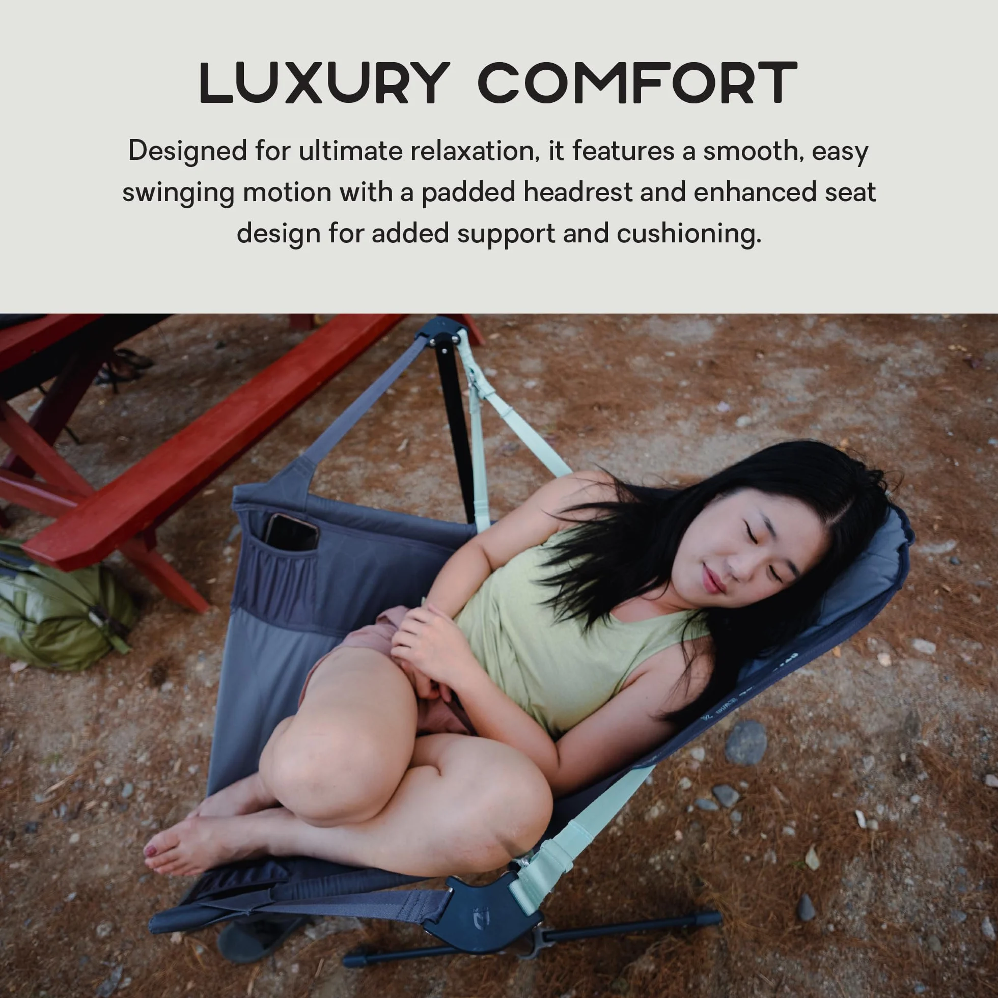 Stargaze EVO-X Reclining Camp Chair - Ombre Blue | Folding, Packable, Swinging, Luxury Comfort, Camping, Sports, Backyard, RV