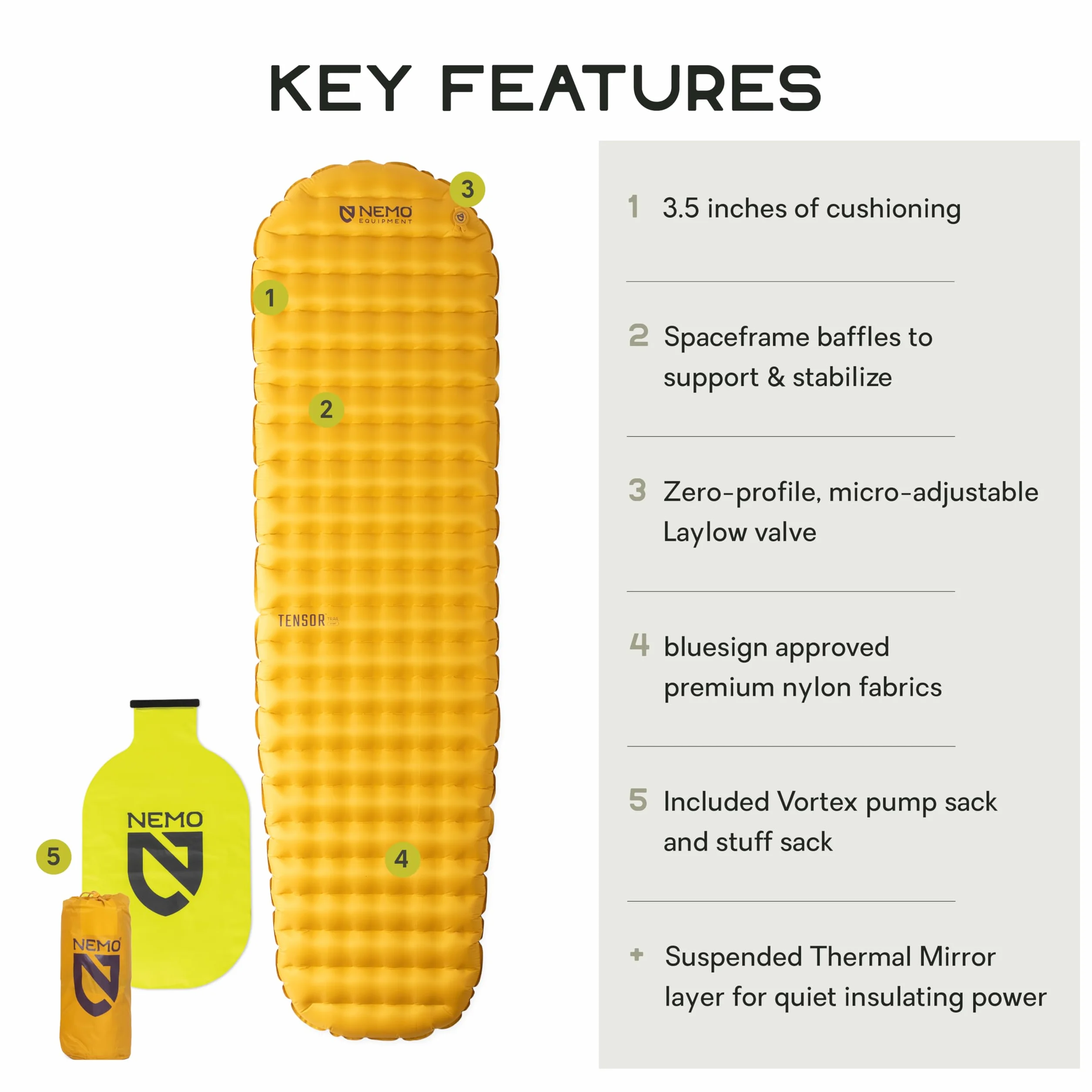 Tensor Trail Sleeping Pad - Mango/Huckleberry - Reg Mummy | Ultralight, Insulated, Inflatable, Warm Weather, Backpacking, Thru-Hiking