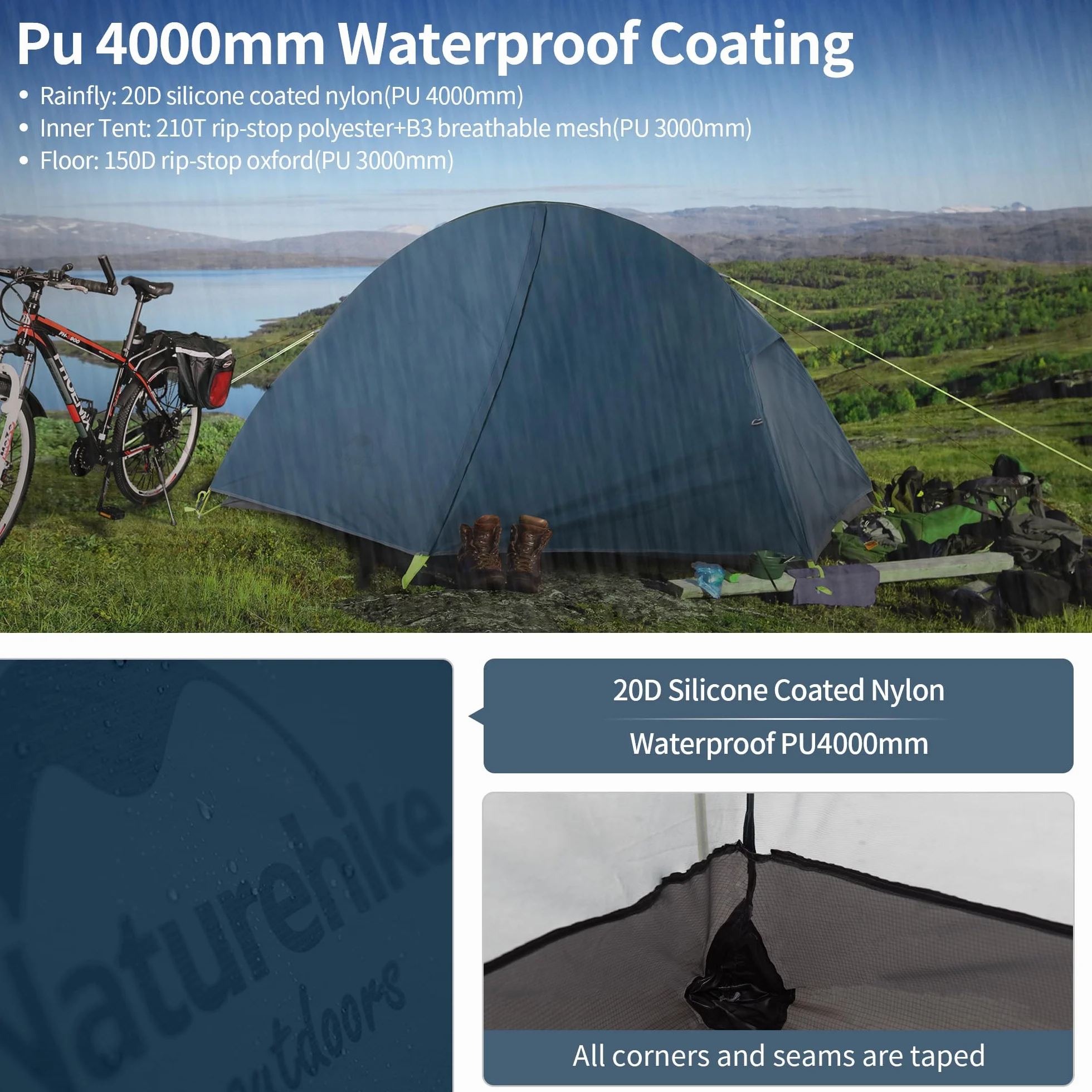 Backpacking Tent for 1 Person Camping Hiking Lightweight Waterproof one Person Tent with Footprint
