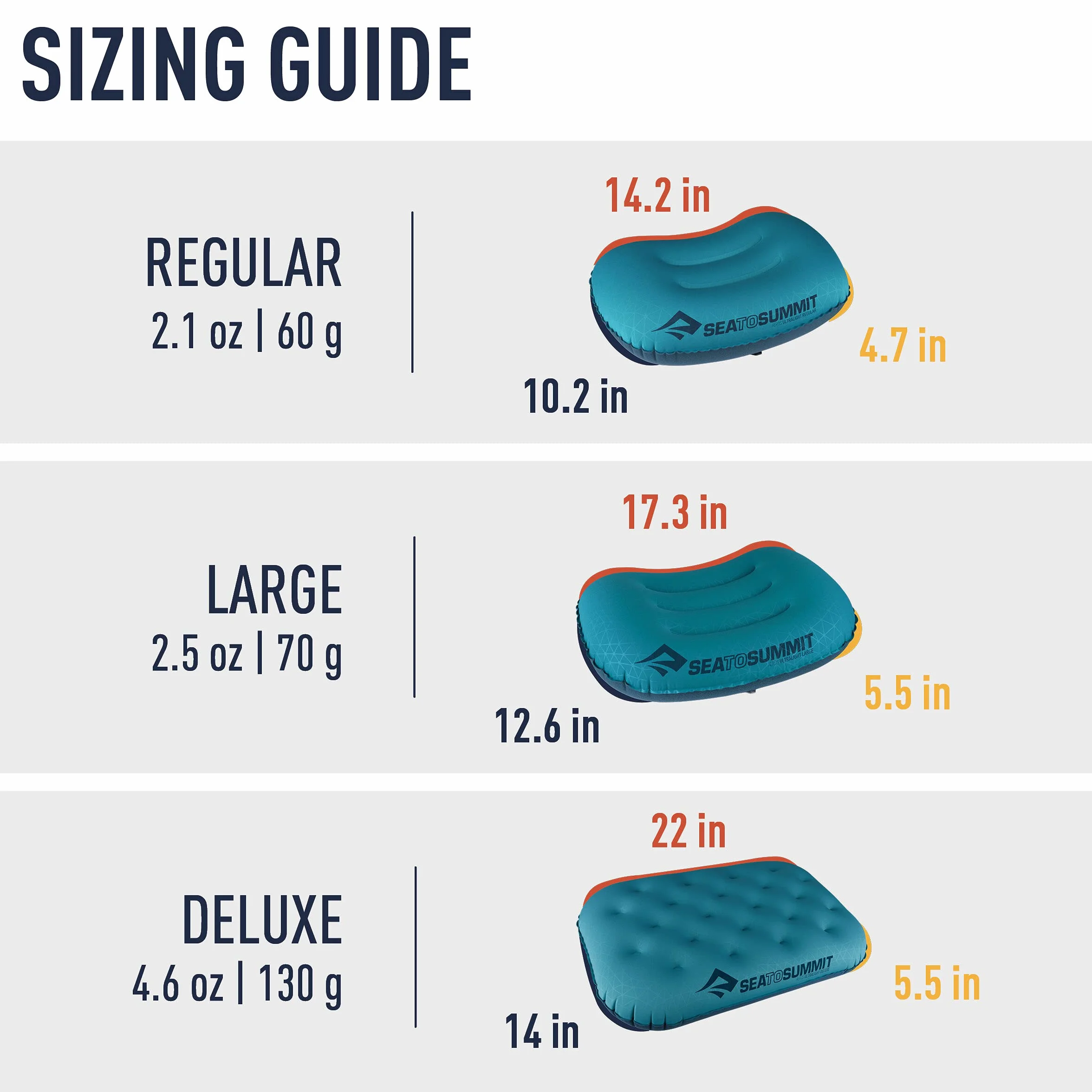 Aeros Ultralight Inflatable Camping and Travel Pillow, Deluxe, Grey