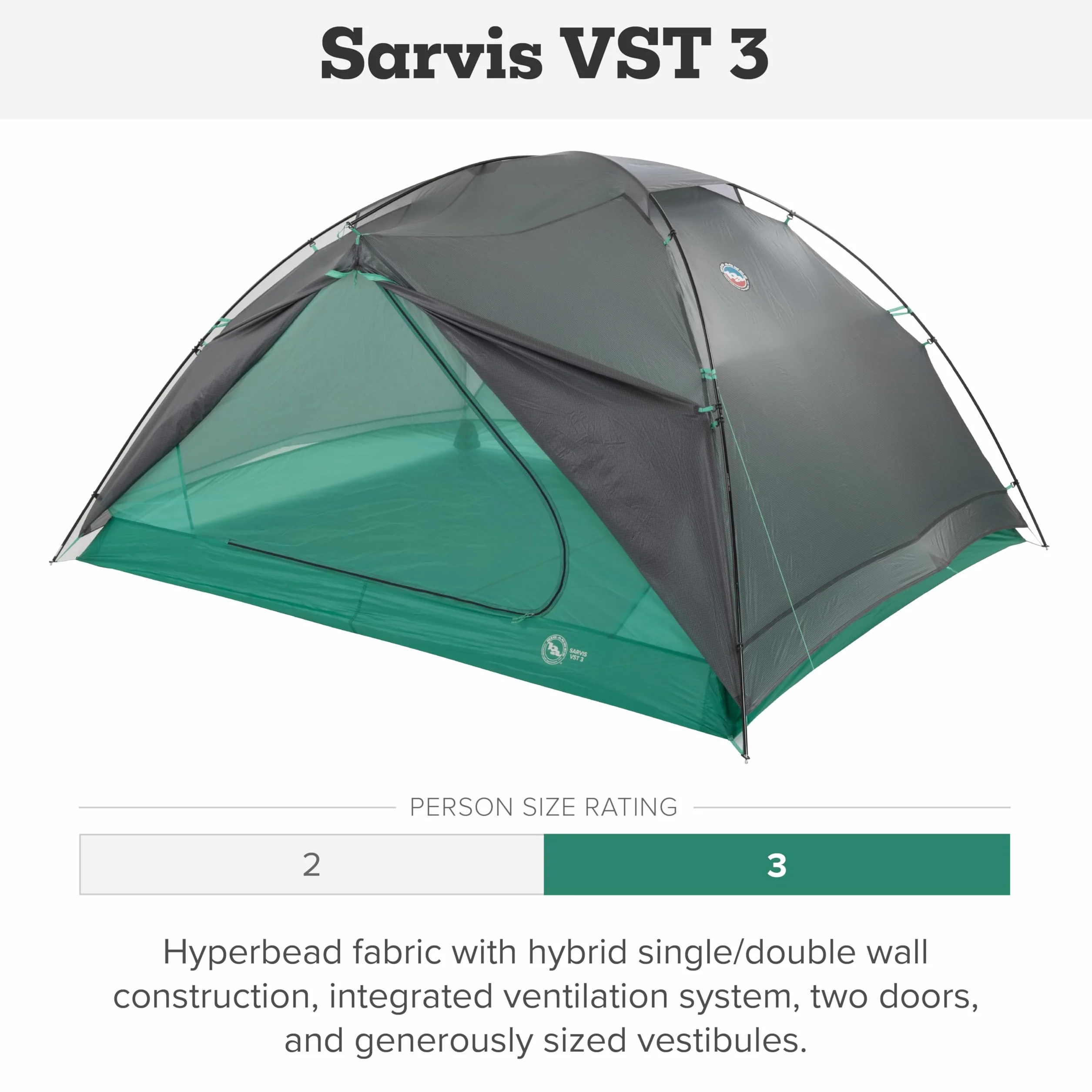Sarvis VST - Backpacking Tent | Ultralight waterproof 3-season design with fabric and a stable single-pole setup for camping