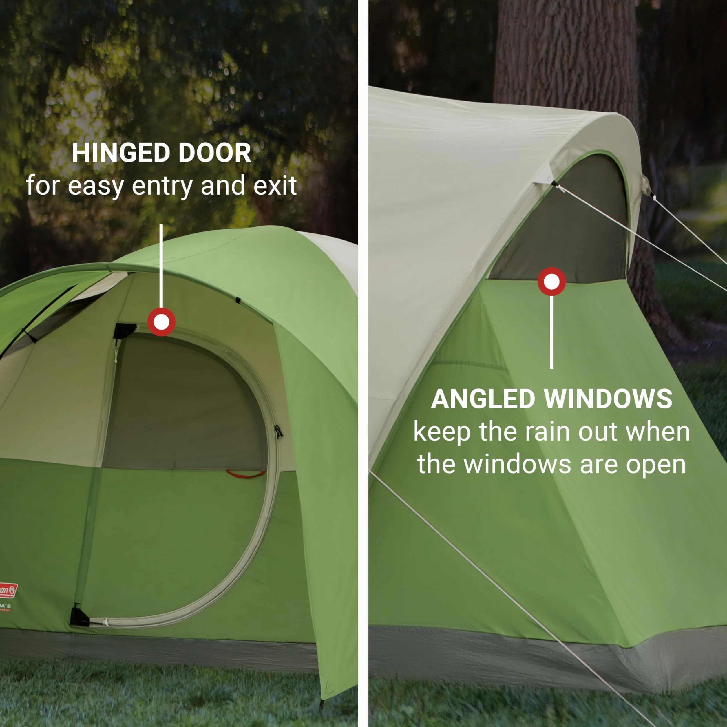 Montana Camping Tent with Rainfly, Weatherproof Family Tent Sets Up in 15 Mins, Fits Multiple Airbeds