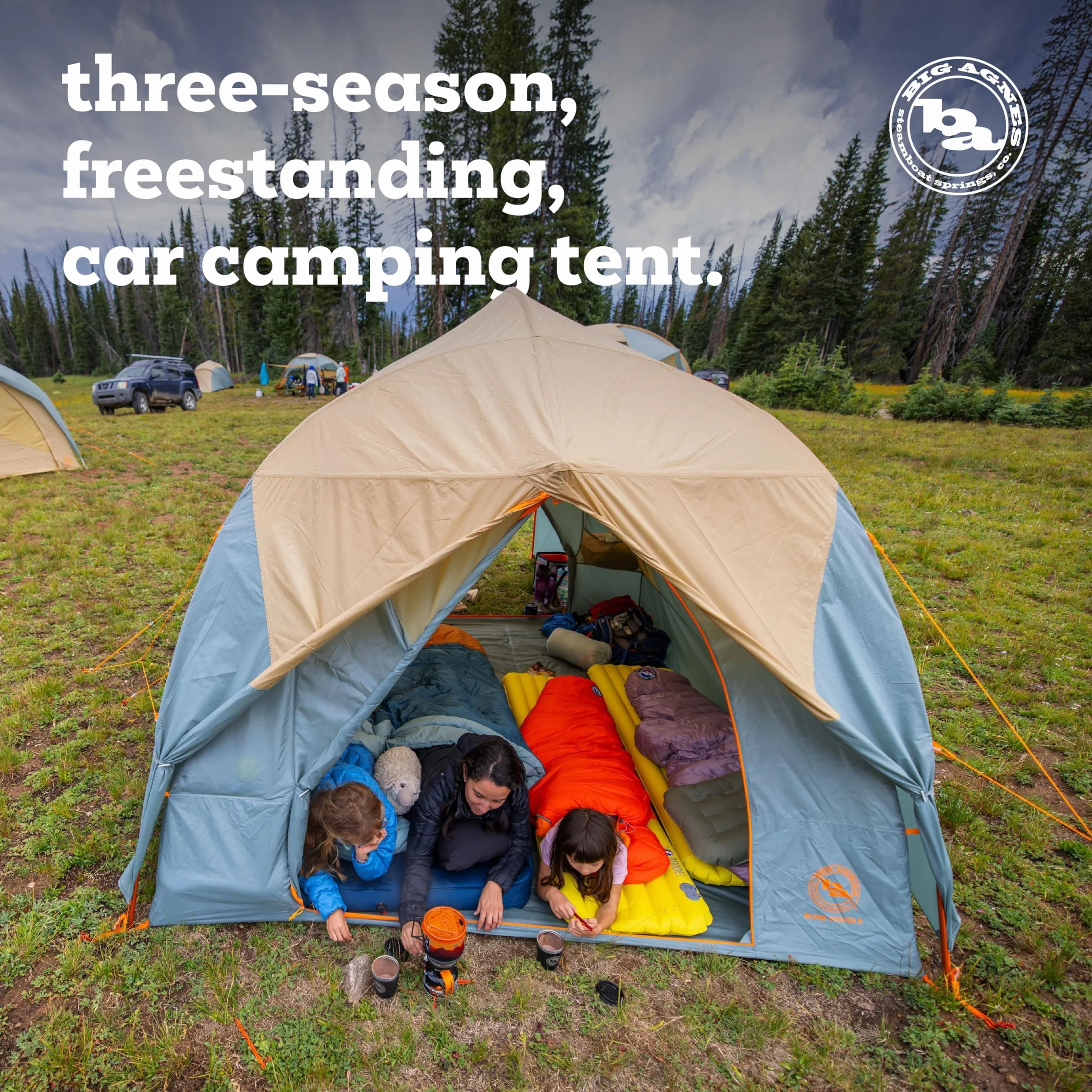 Bunk House - Large 3-Season Family Tent | Spacious 3-season tent with waterproof protection, quick setup, mesh ceiling and oversized vestibule