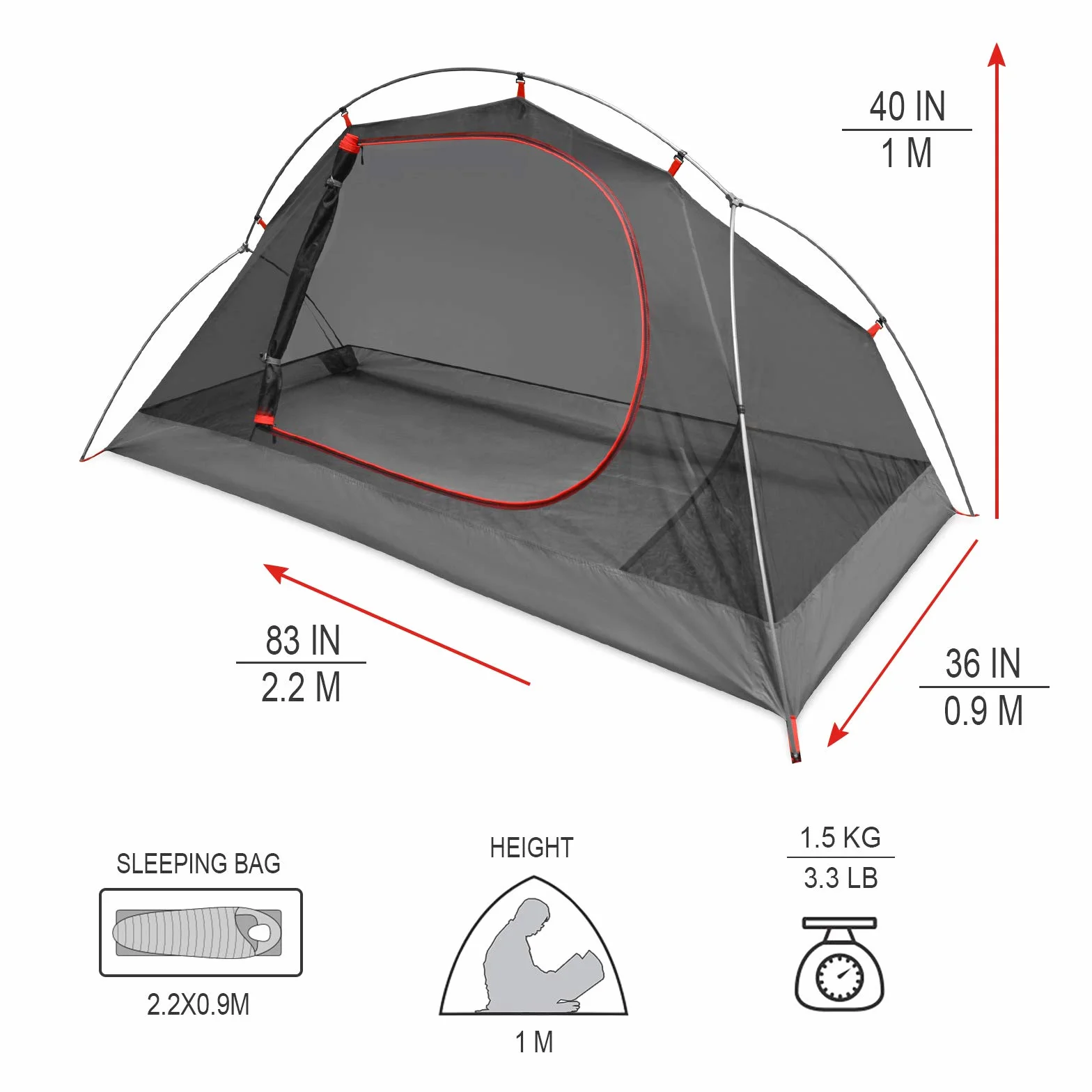Waterproof Backpacking Tent Ultralight 1/2 Person Lightweight Camping Tents 1/2 People Hiking Tents Aluminum Frame Double Layer | Waterproof