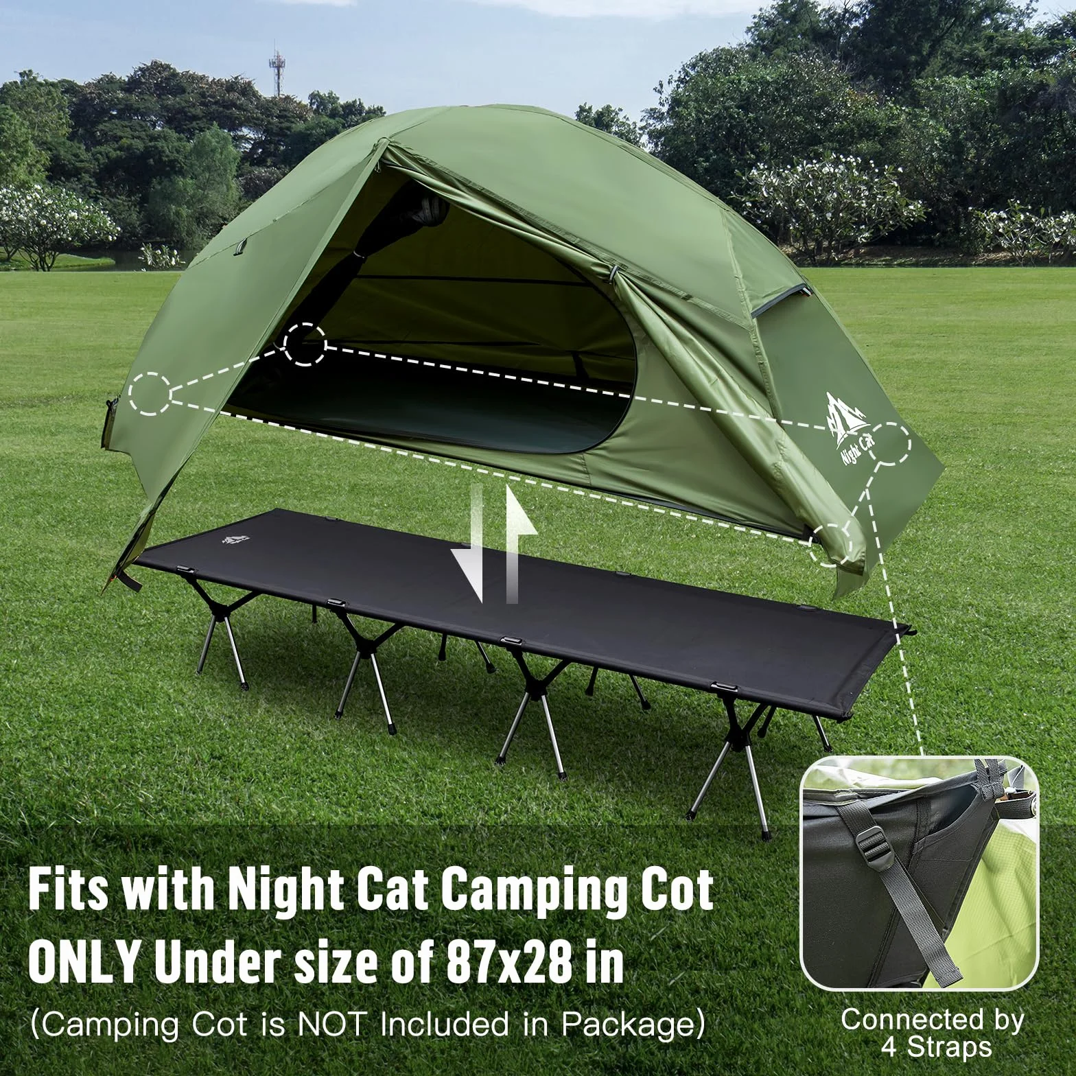1-Person Camping Tent: Lightweight Waterproof Hiking Tent for Adult Cot Not Included