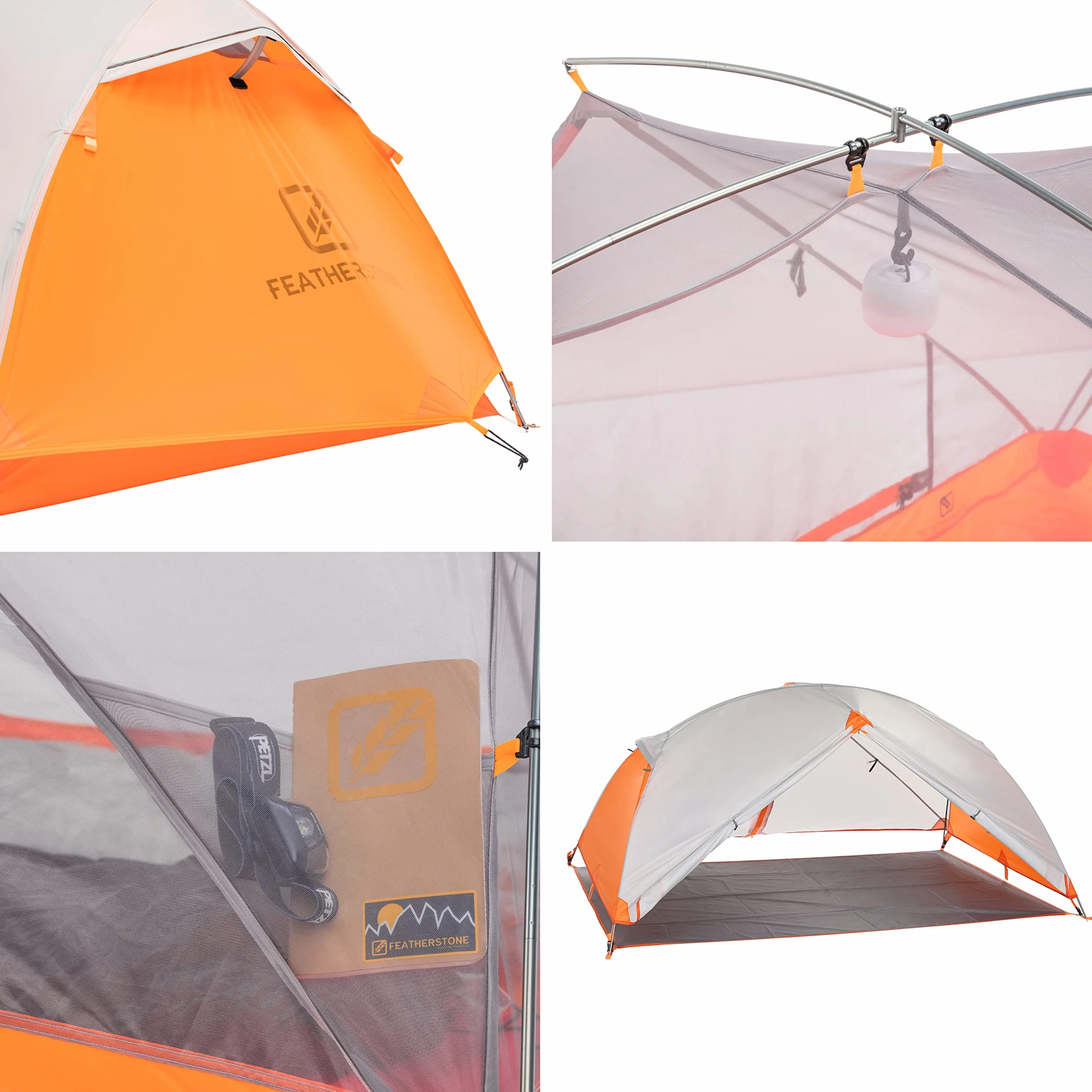 Backpacking Tents for Camping & Hiking 1-2 Person | Lightweight, Waterproof, 3-Season, Compact, Dual-Layer - Includes Footprint, Stakes, Repair Splint, & Mesh Gear Loft