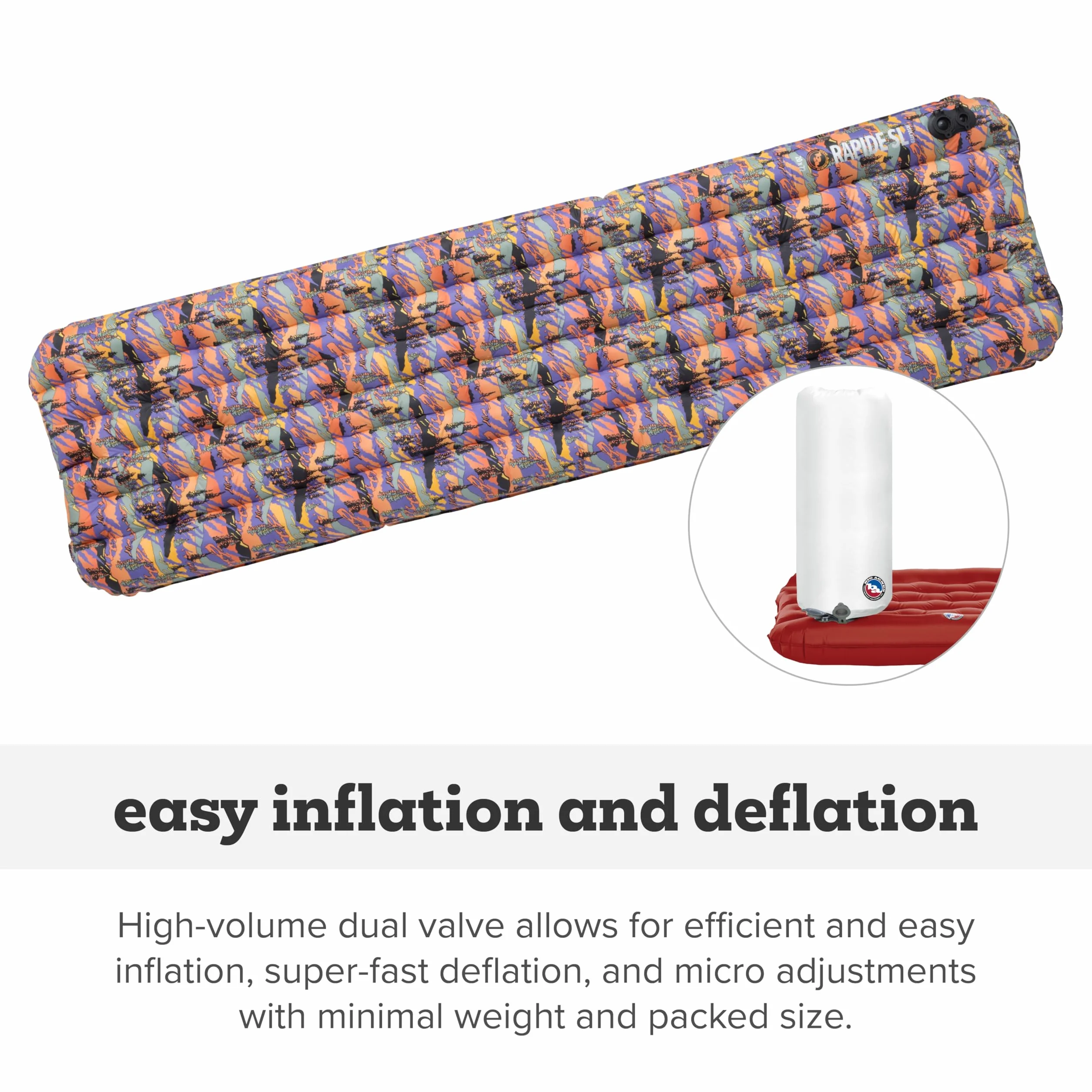 Rapide SL - Insulated Sleeping Pad, Regular (20X72) | Ultralight, compact design for all-season backpacking and hiking with a Pumphouse inflation sack and heat-reflective film